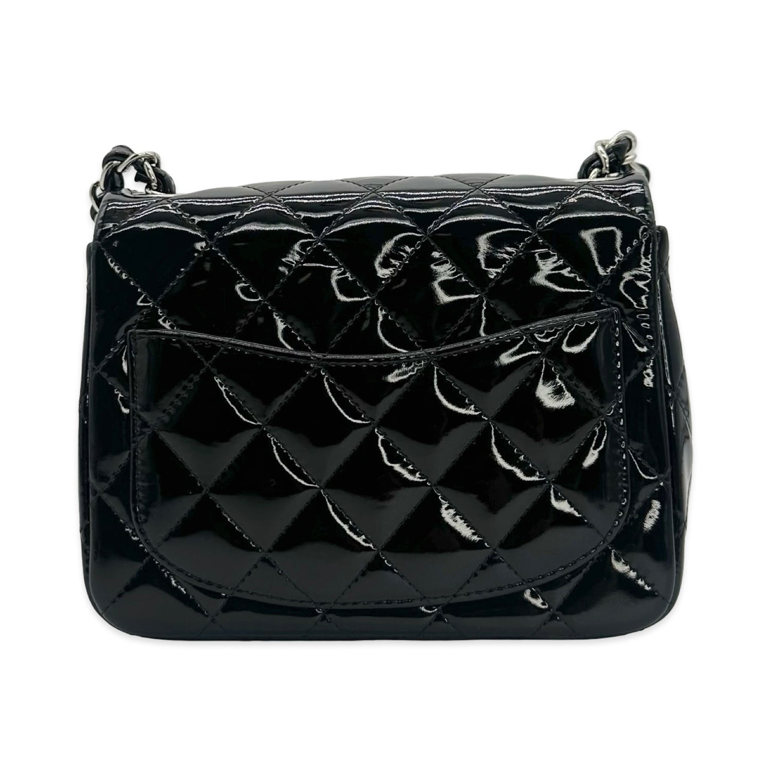 Quilted Patent Leather Square Mini Flap