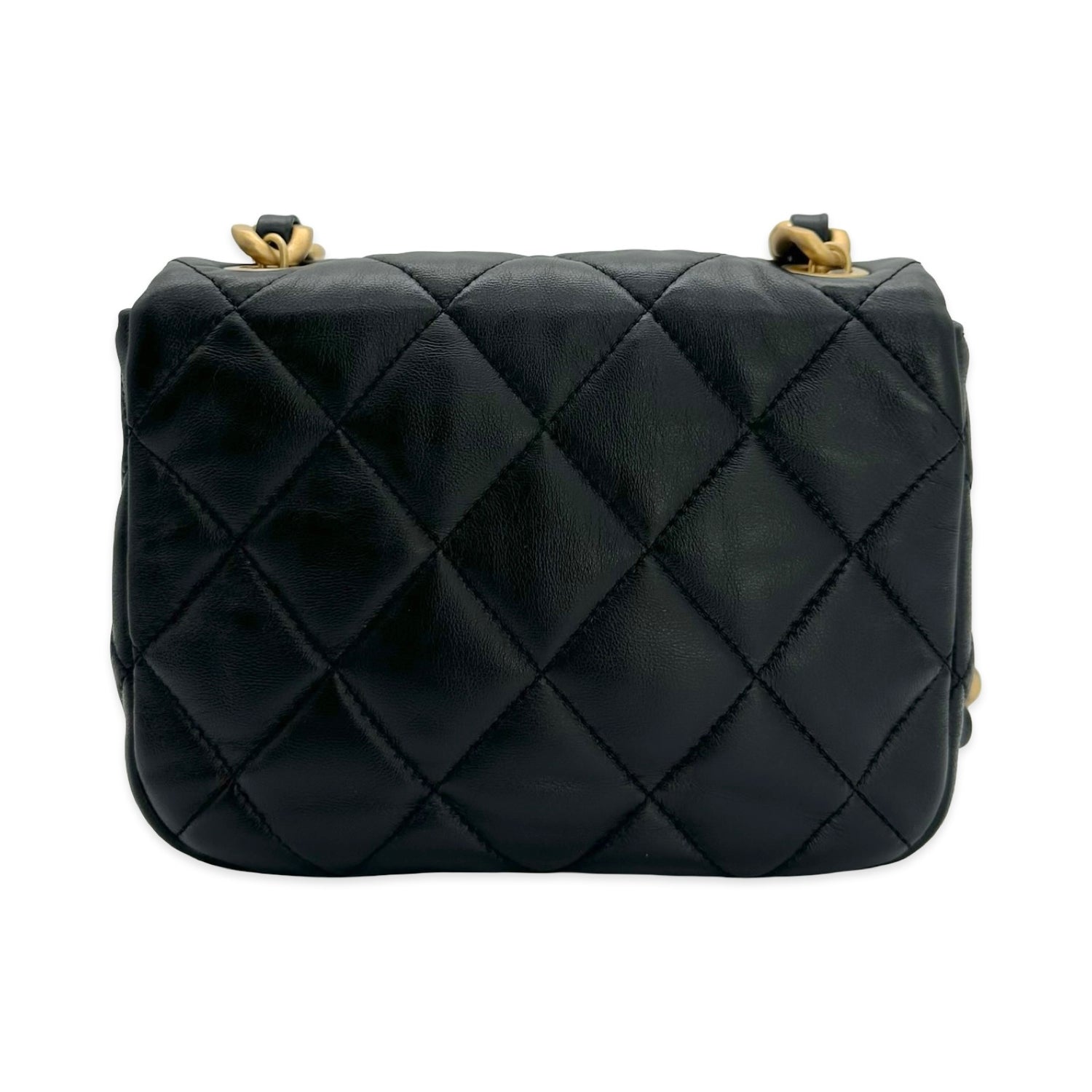 Chanel Quilted Lambskin Square Resin Chain Flap Bag