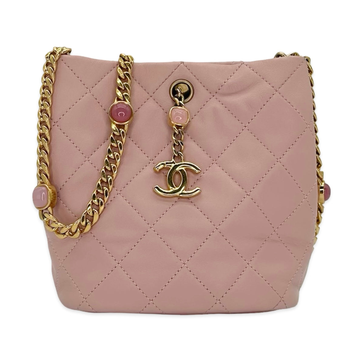 Chanel Quilted Lambskin Jewel Chain Bucket Bag