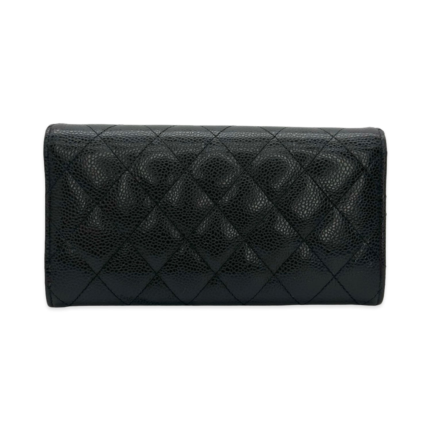 Chanel Quilted Caviar Long Classic Flap Wallet