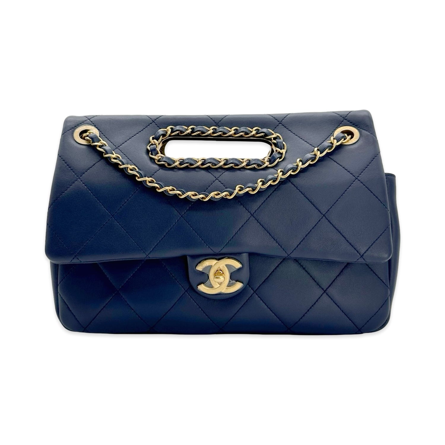 Chanel Quilted Lambskin A Real Catch Top Handle Flap Bag