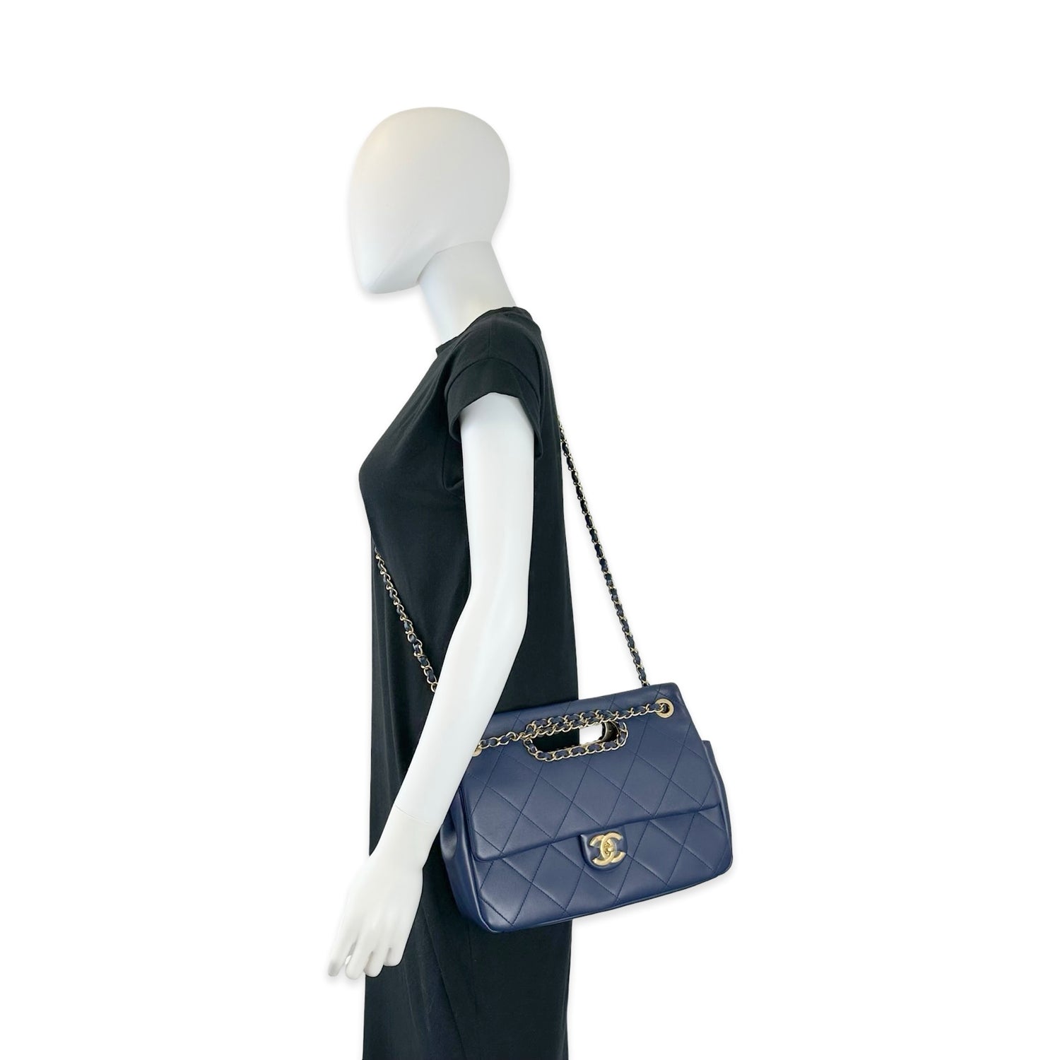 Chanel Quilted Lambskin A Real Catch Top Handle Flap Bag