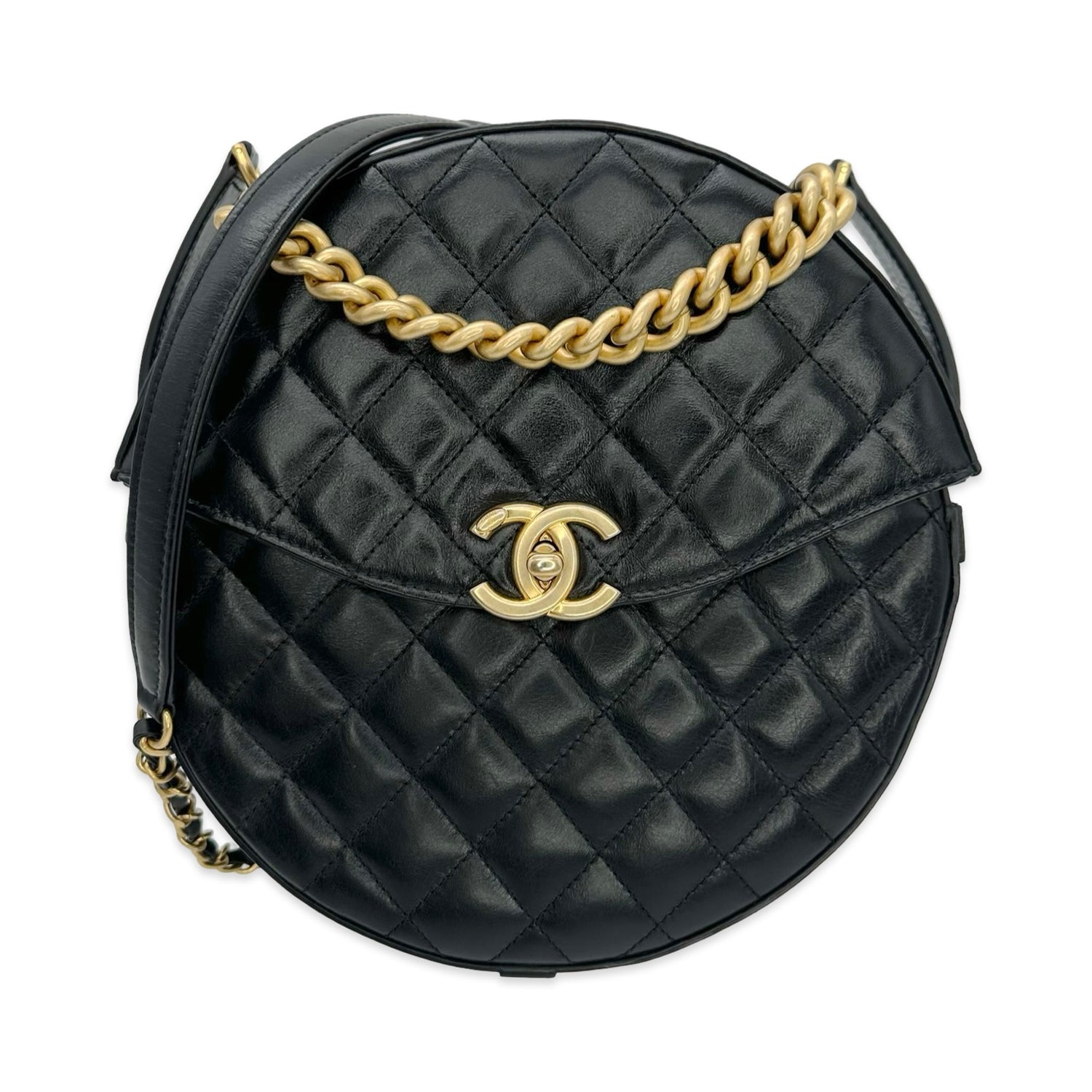 Chanel Quilted Vintage Calfskin Round Shoulder Bag