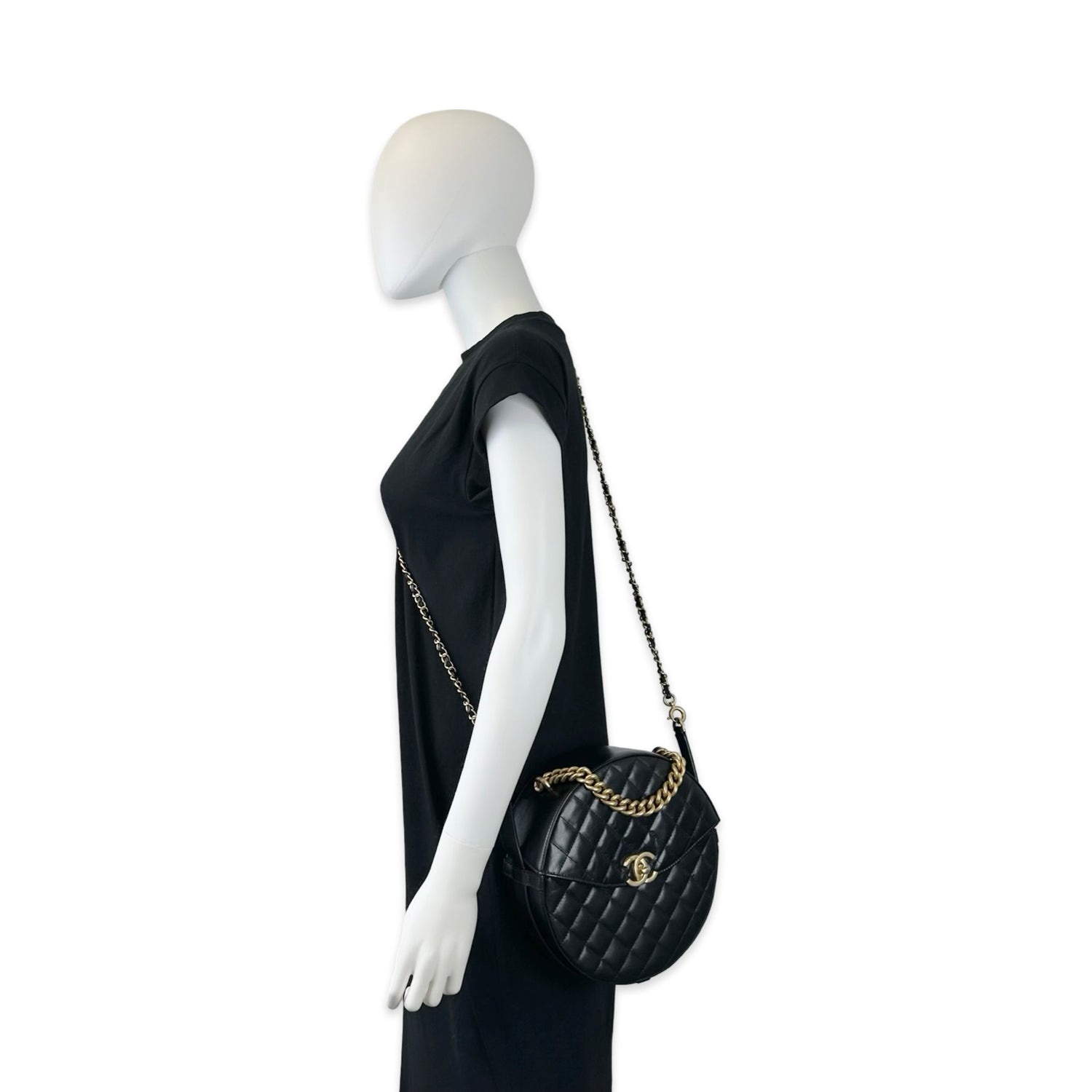 Chanel Quilted Vintage Calfskin Round Shoulder Bag