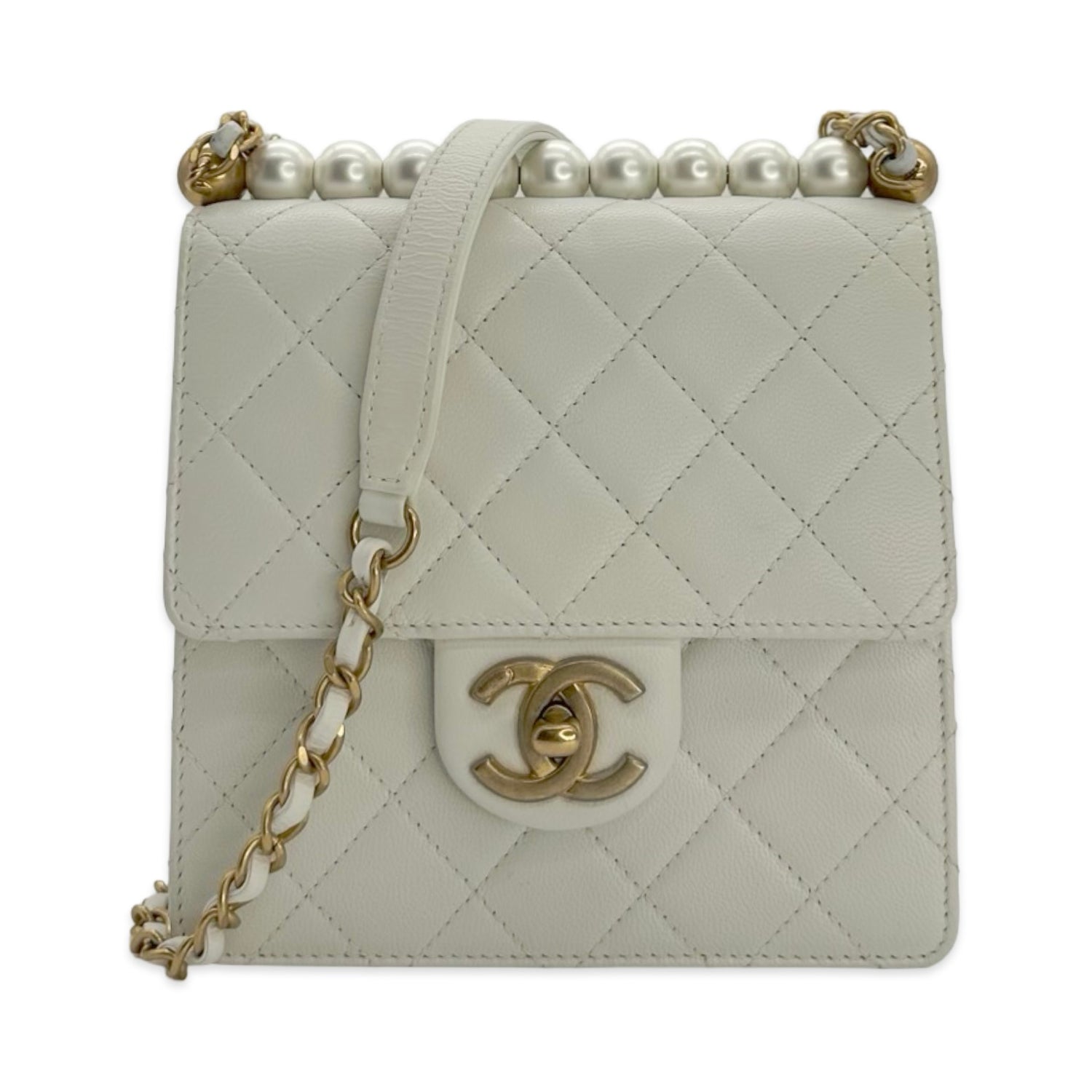 Chanel Quilted Caviar Pearl Flap