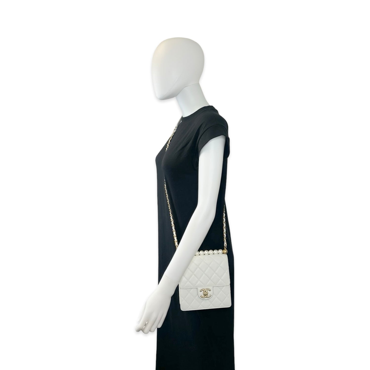 Chanel Quilted Caviar Pearl Flap