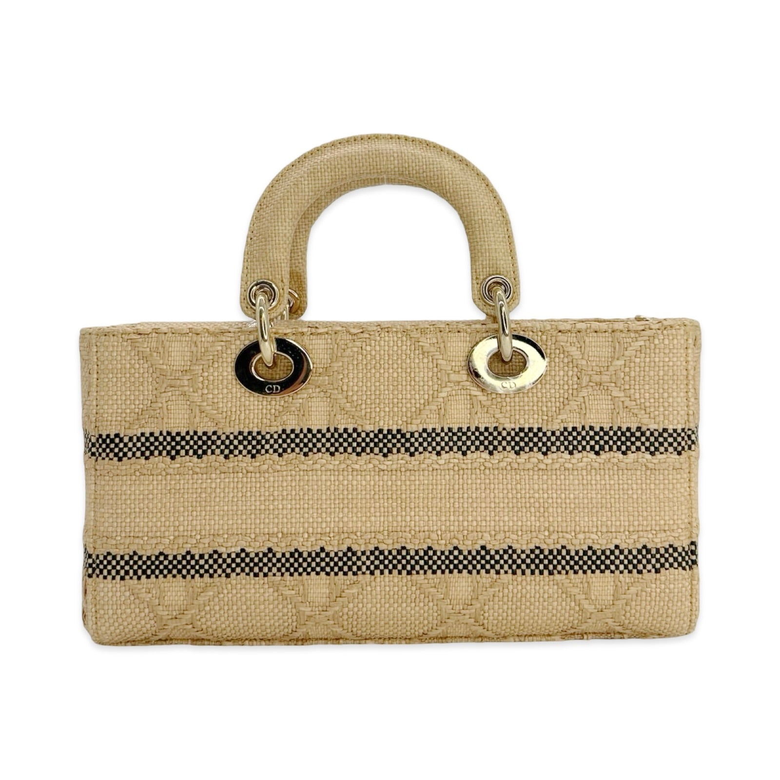 Christian Dior Raffia Cannage Medium Lady D-Joy Bag