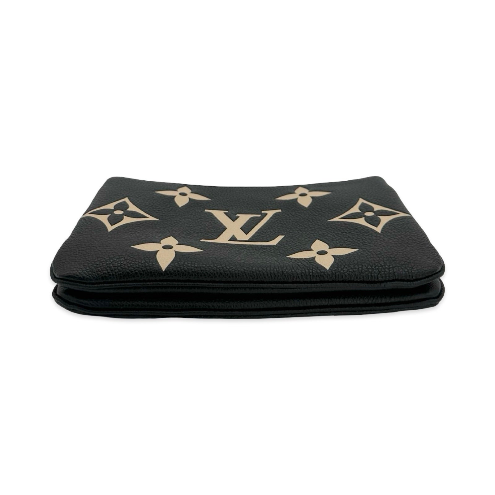 Louis Vuitton ベージュ ブラック キャップ 2点セット Louis Vuitton Monogram Empreinte Bicolor Double Zip Pochette