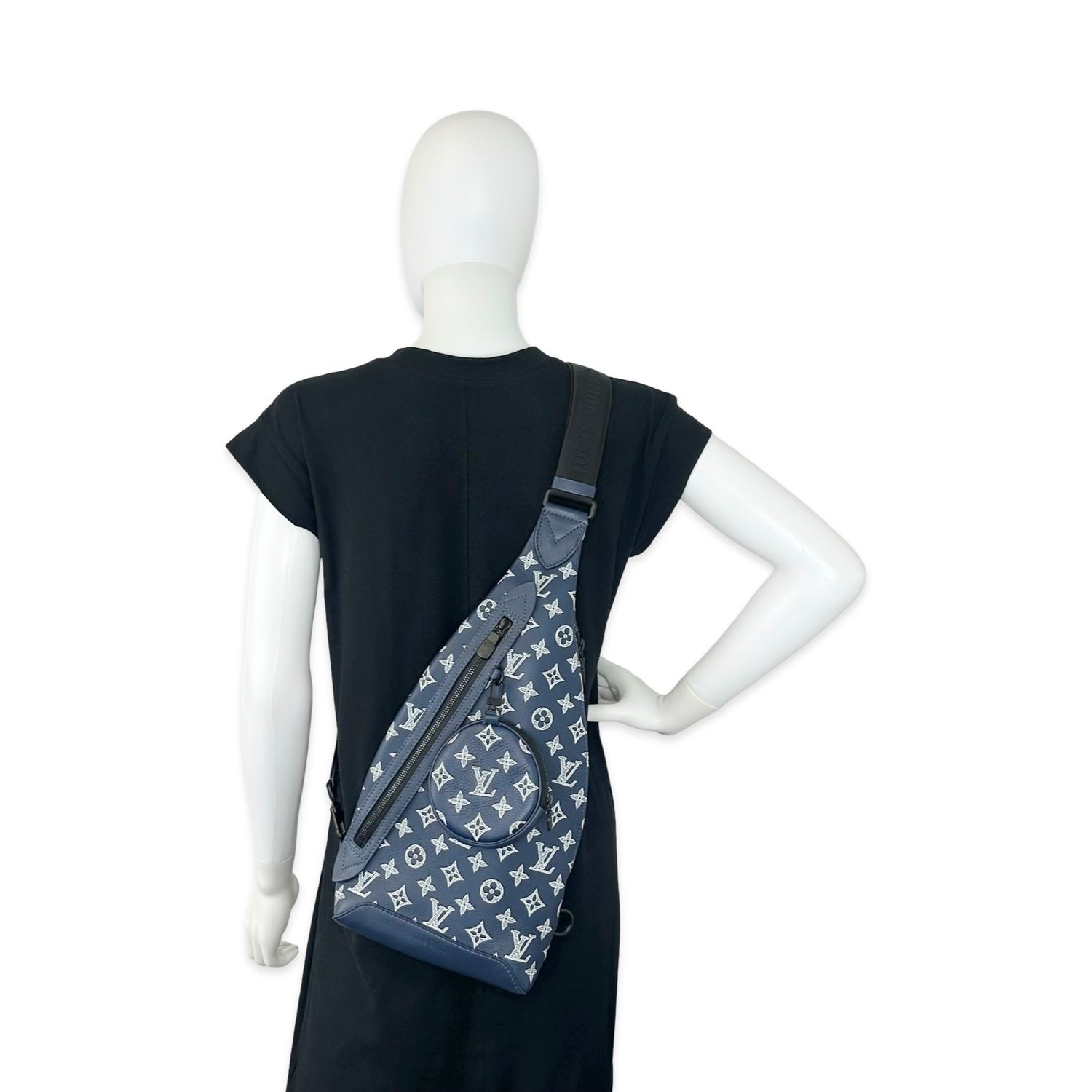 Louis Vuitton Calfskin Monogram Shadow Duo Sling Bag