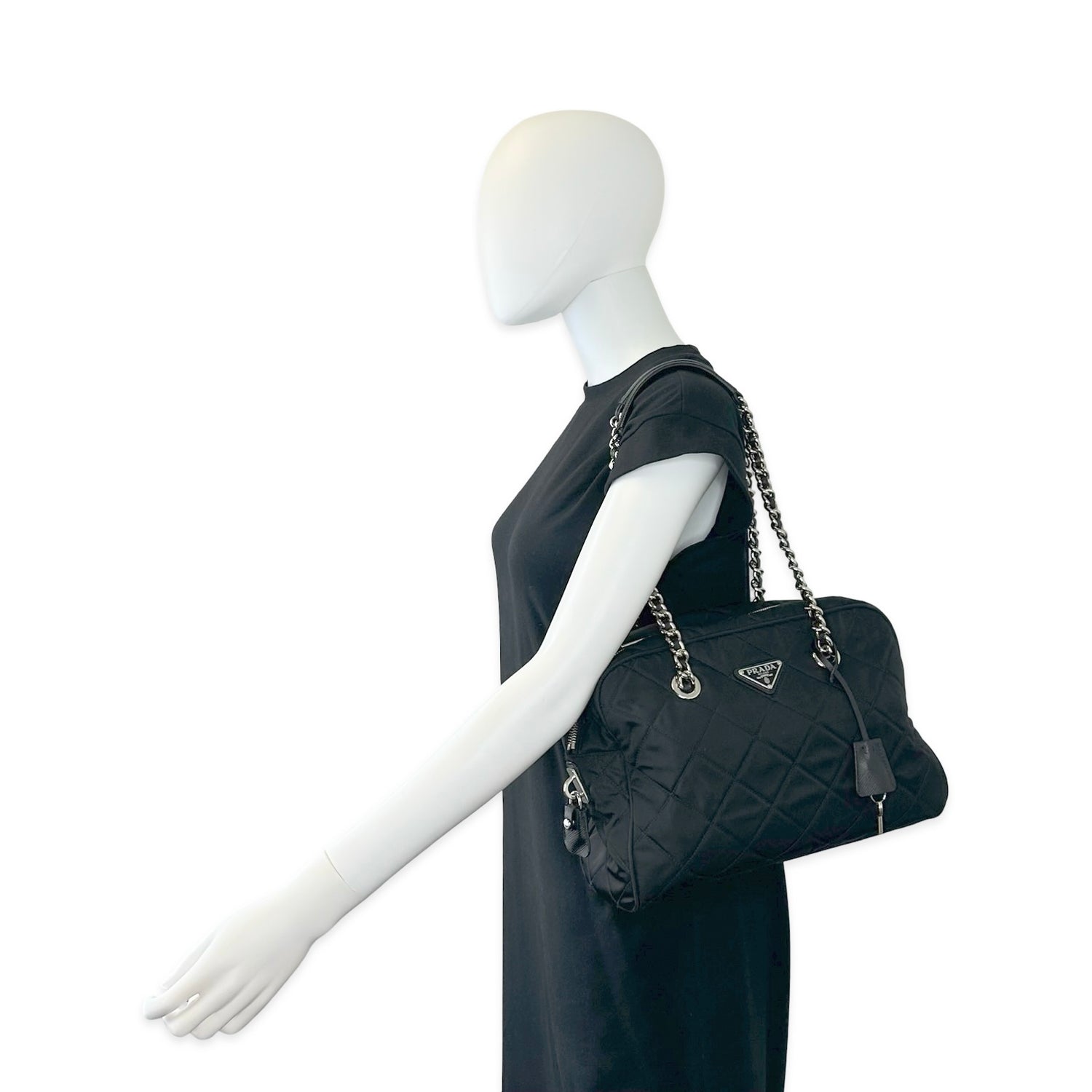 Prada Quilted Nylon Chain Shoulder Bag