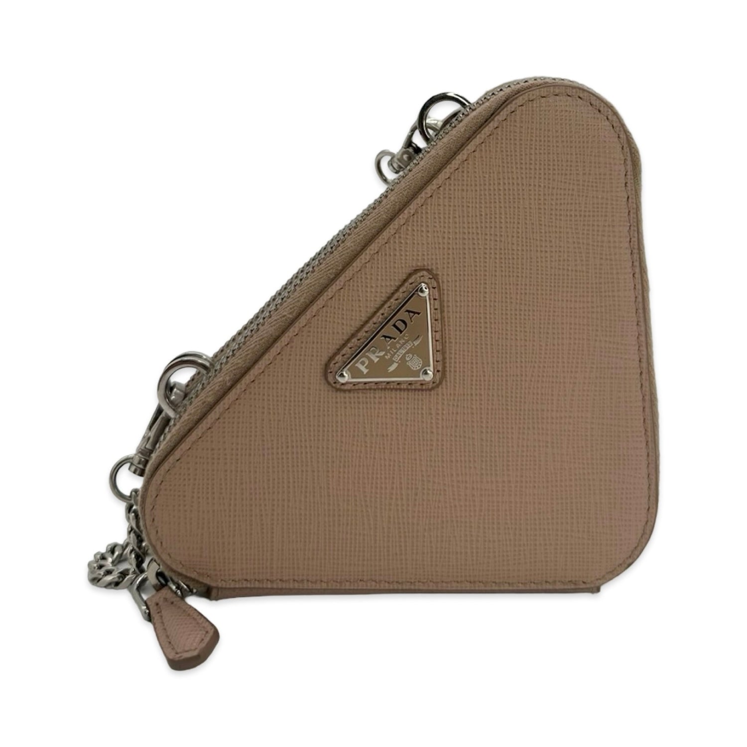 Prada Saffiano Triangle Mini Double Pouch