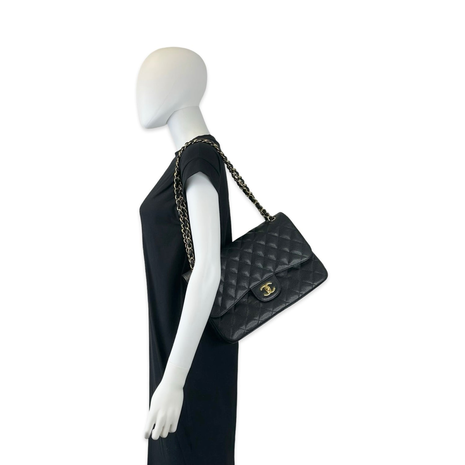 Chanel Quilted Caviar Jumbo Classic Double Flap