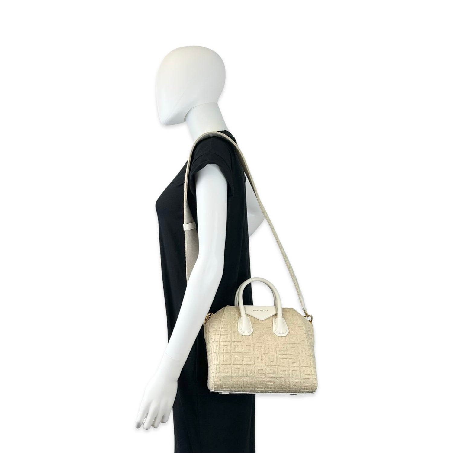 Givenchy 4G Embroidered Canvas Jute Antigona Mini Top Handle