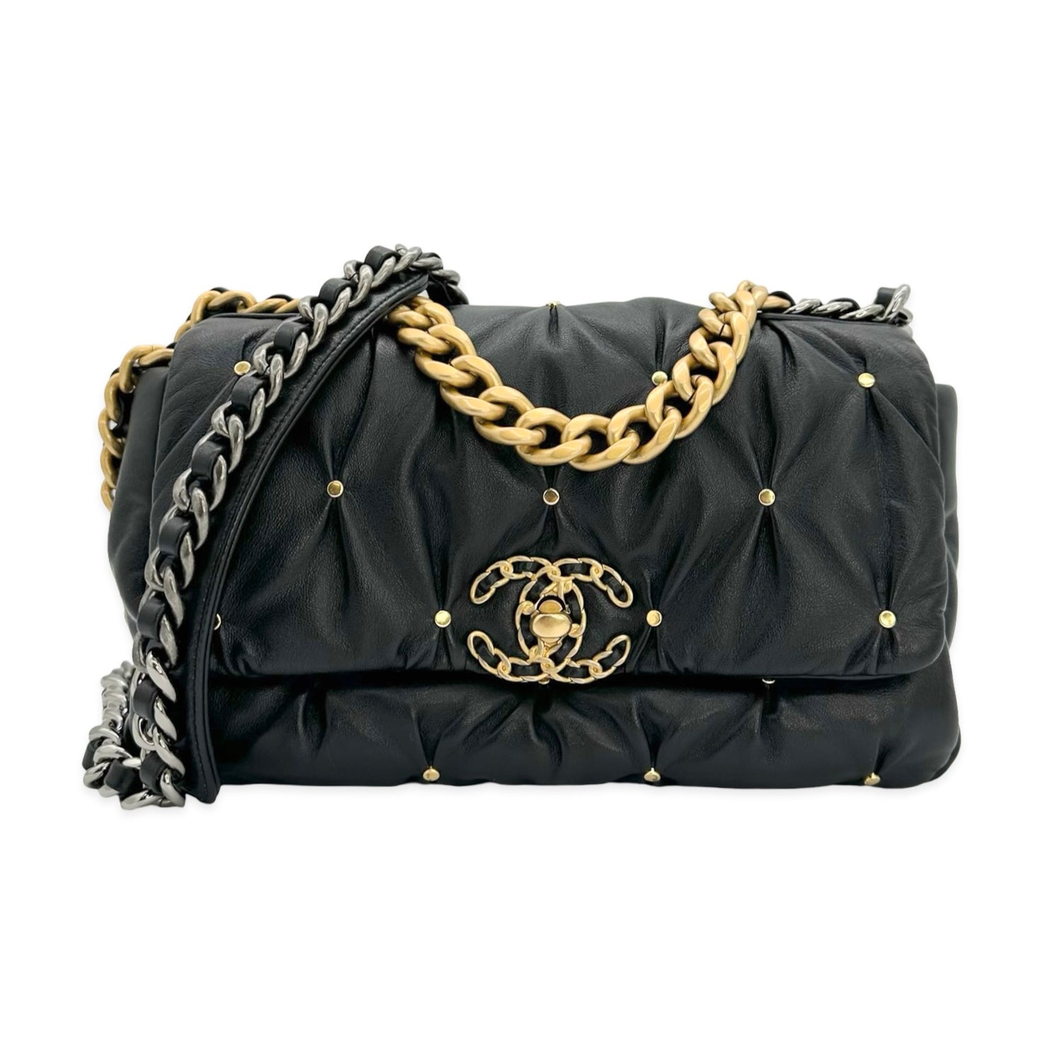 Chanel Quilted Lambskin Studded Small 19