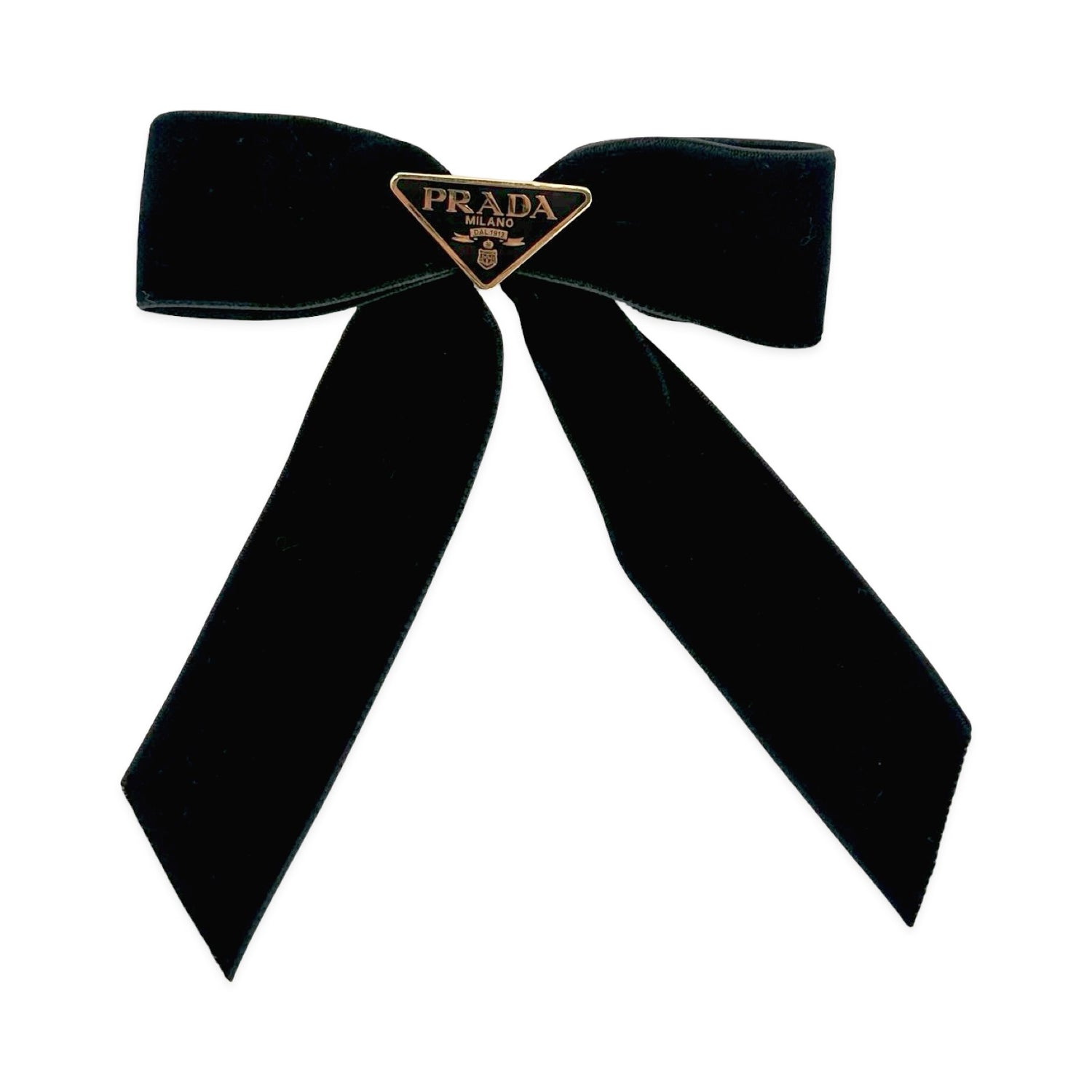 Prada Velvet Ribbon Bow Hair Clip