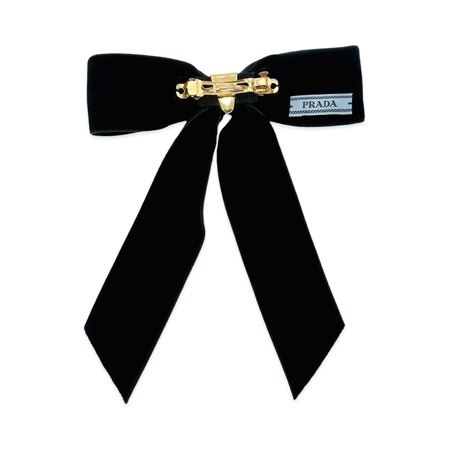 Prada Velvet Ribbon Bow Hair Clip