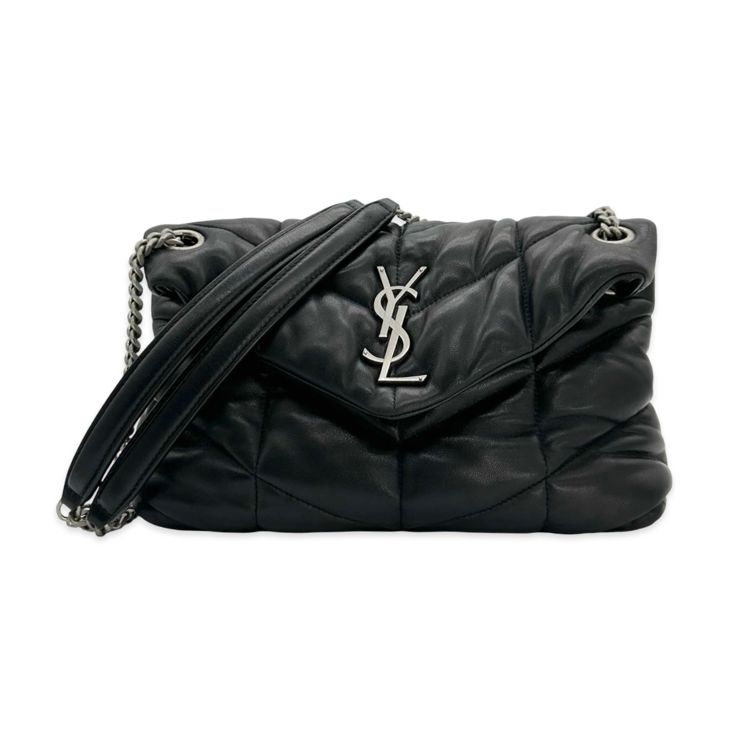 Saint Laurent Quilted Lambskin Small Lou Puffer