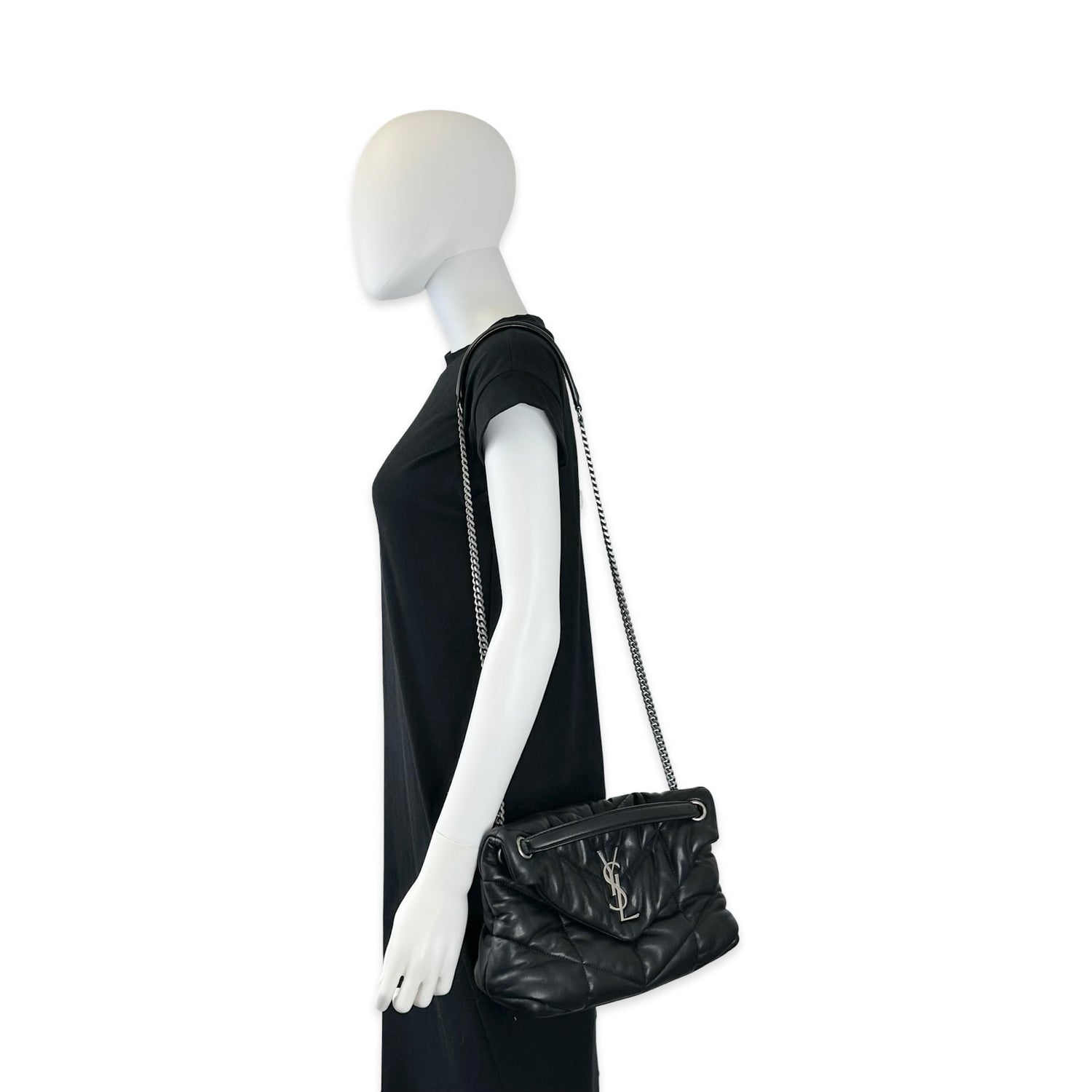 Saint Laurent Quilted Lambskin Small Lou Puffer