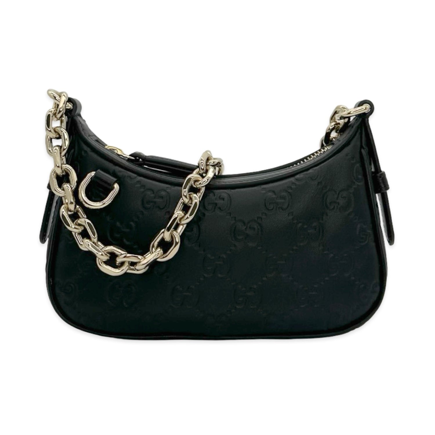 Gucci GG Emblem Leather Super Mini Shoulder Bag