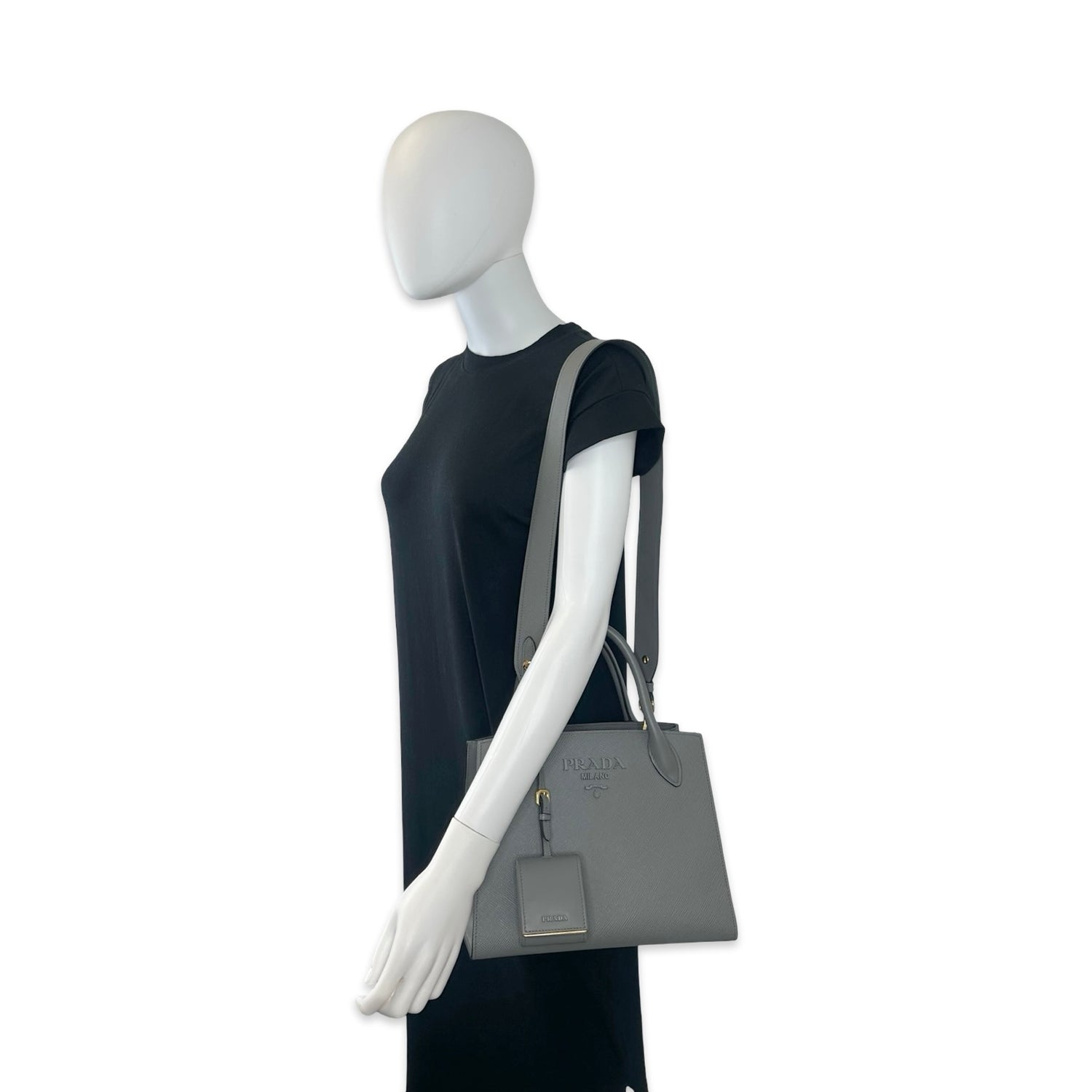 Prada Saffiano Small Monochrome Top Handle Tote