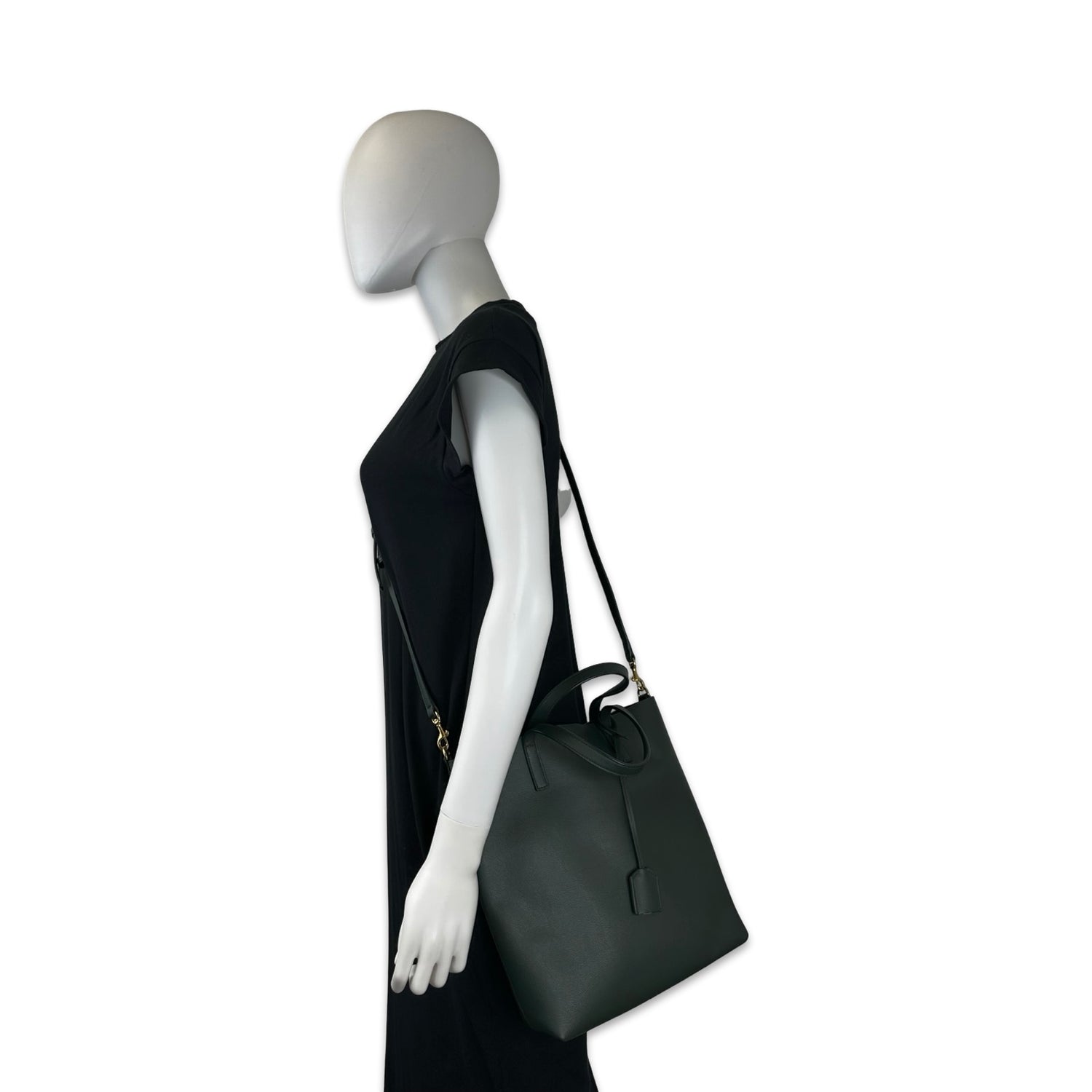 Saint Laurent Leather North/South Shopping Tote