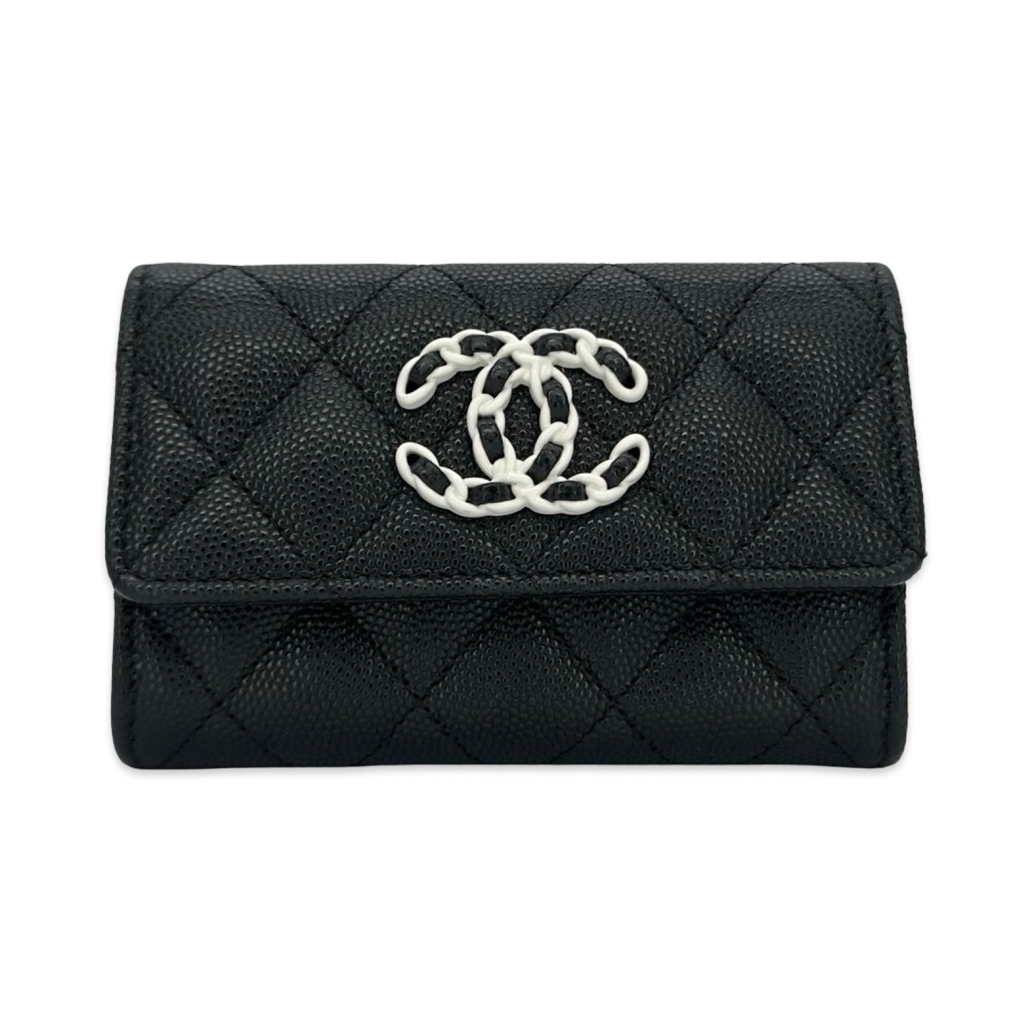 Chanel Quilted Caviar CC Flap Card Holder