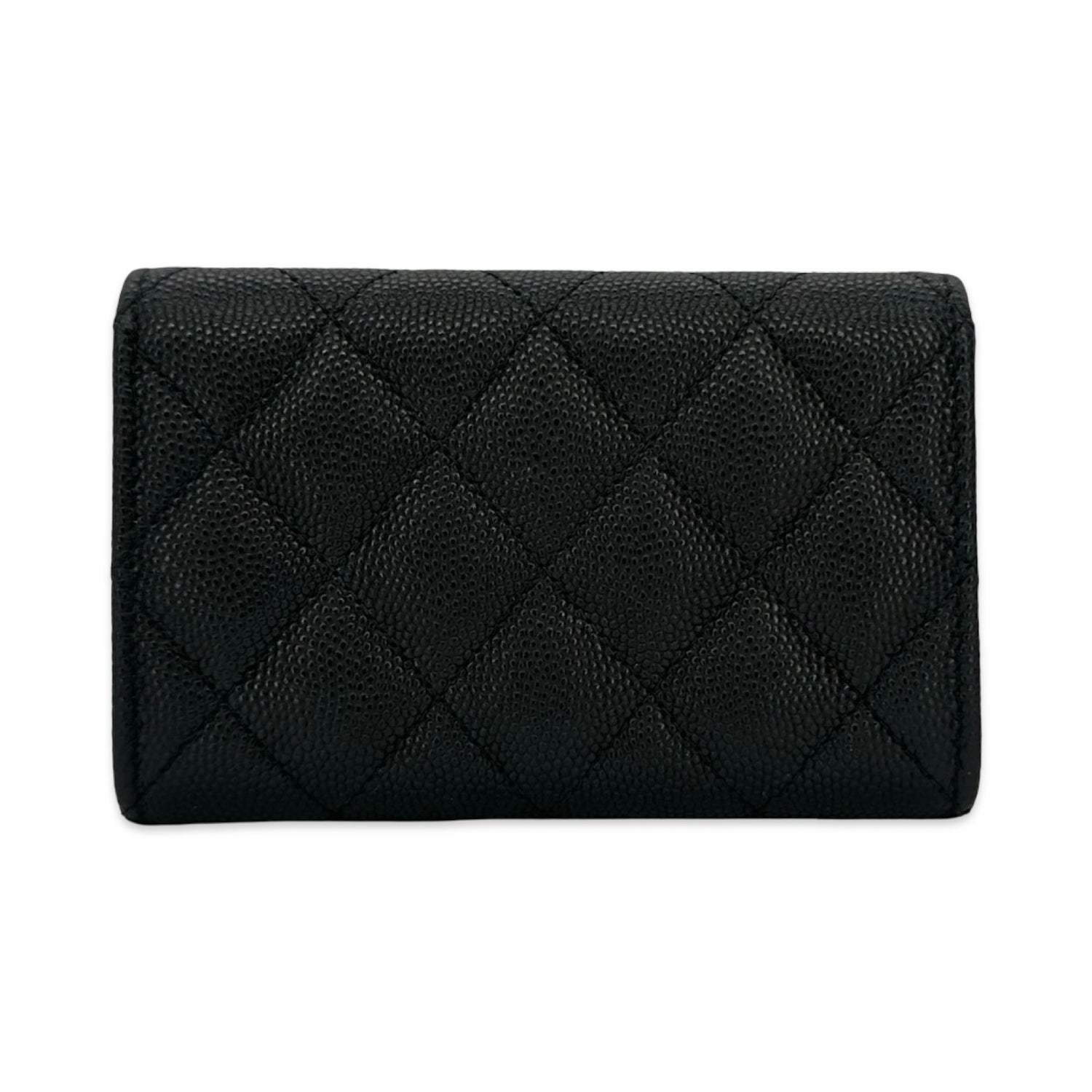 Chanel Quilted Caviar CC Flap Card Holder