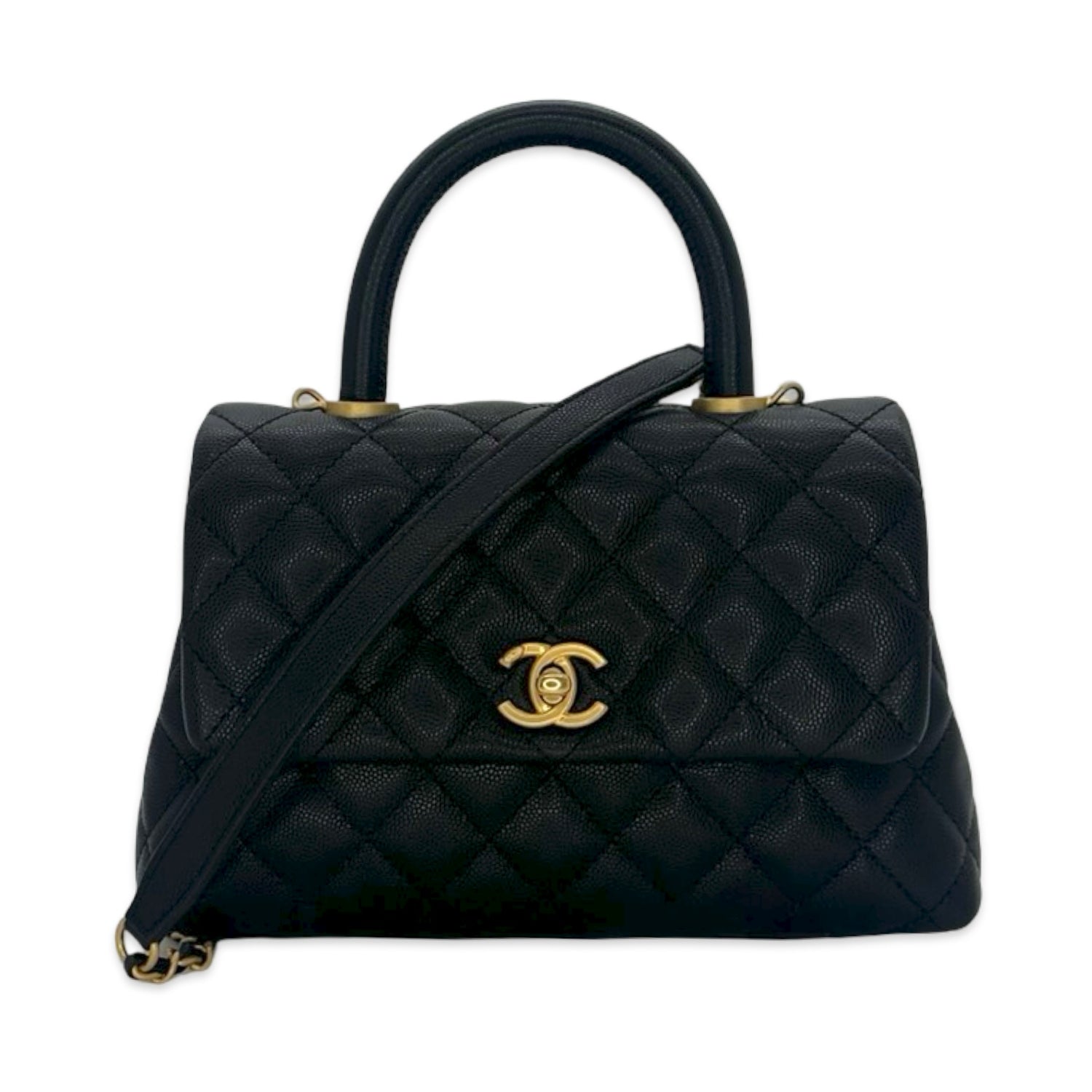 Chanel Quilted Caviar Mini Coco Top Handle