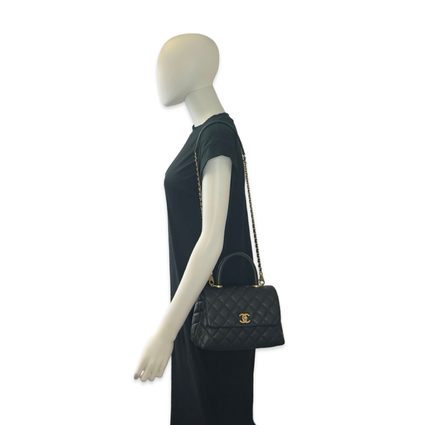 Chanel Quilted Caviar Mini Coco Top Handle