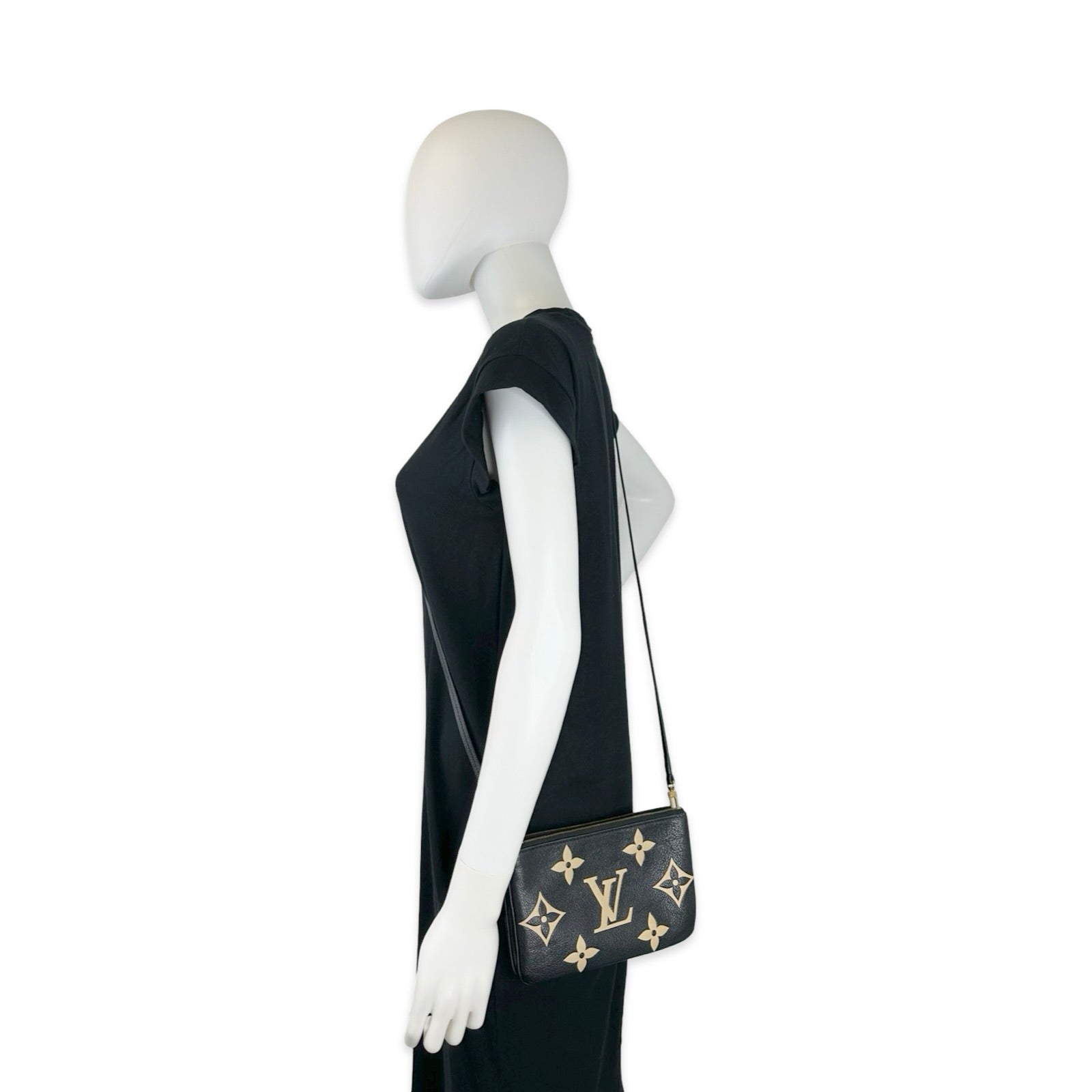 Louis Vuitton Monogram Empreinte Bicolor Double Zip Pochette