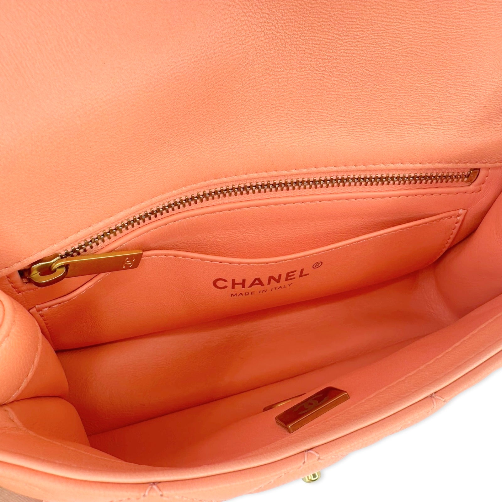 Chanel Quilted Lambskin Pearl Crush Rectangular Mini Flap