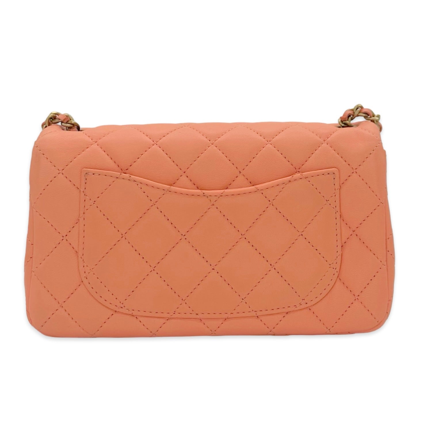 Chanel Quilted Lambskin Pearl Crush Rectangular Mini Flap