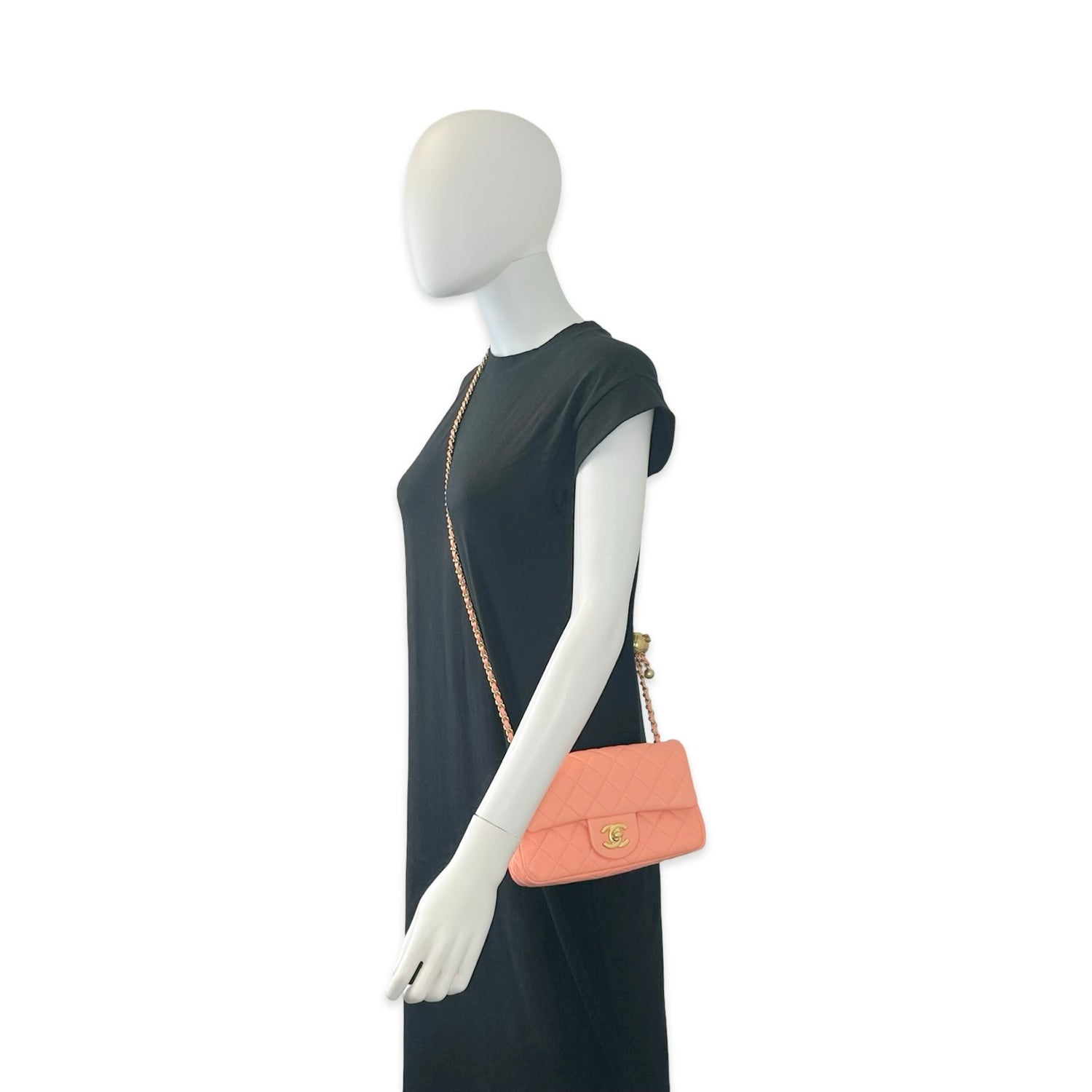 Chanel Quilted Lambskin Pearl Crush Rectangular Mini Flap