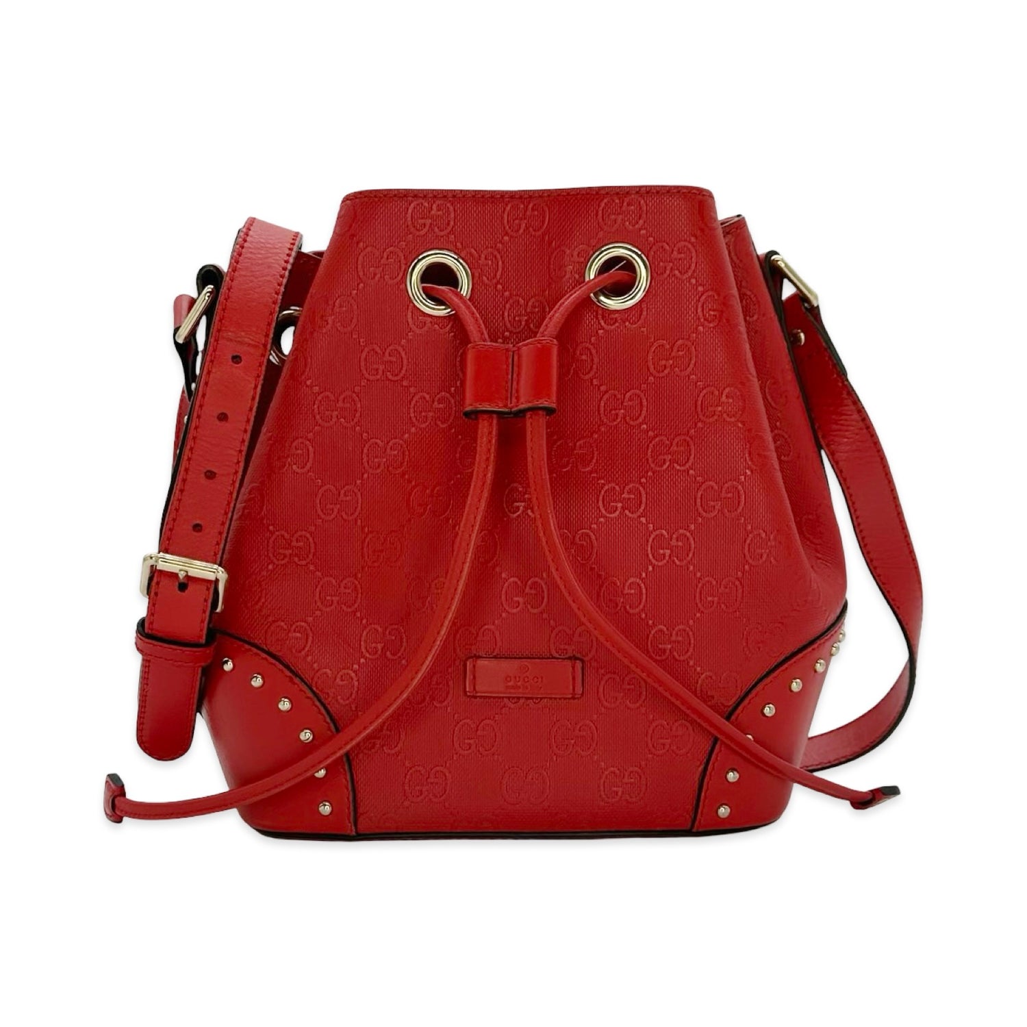 Gucci Lux GG Embossed Studded Bucket Bag