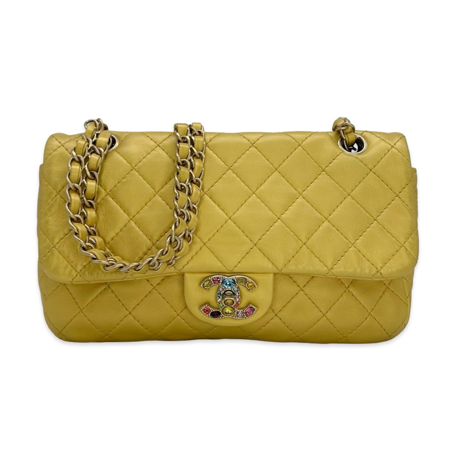 Quilted Lambskin Precious Jewel Medium Flap Bag