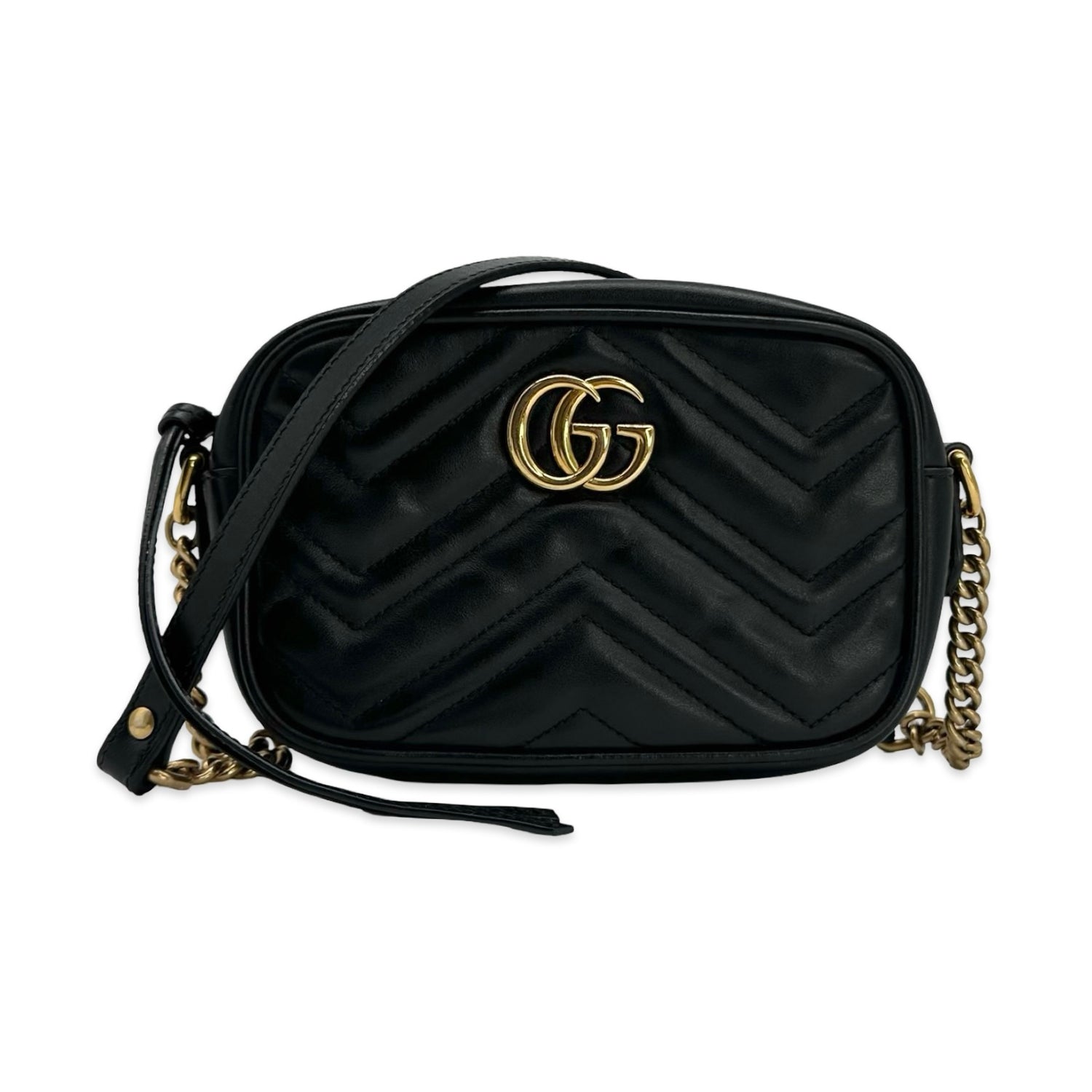 Quilted Leather Mini GG Marmont Camera Bag