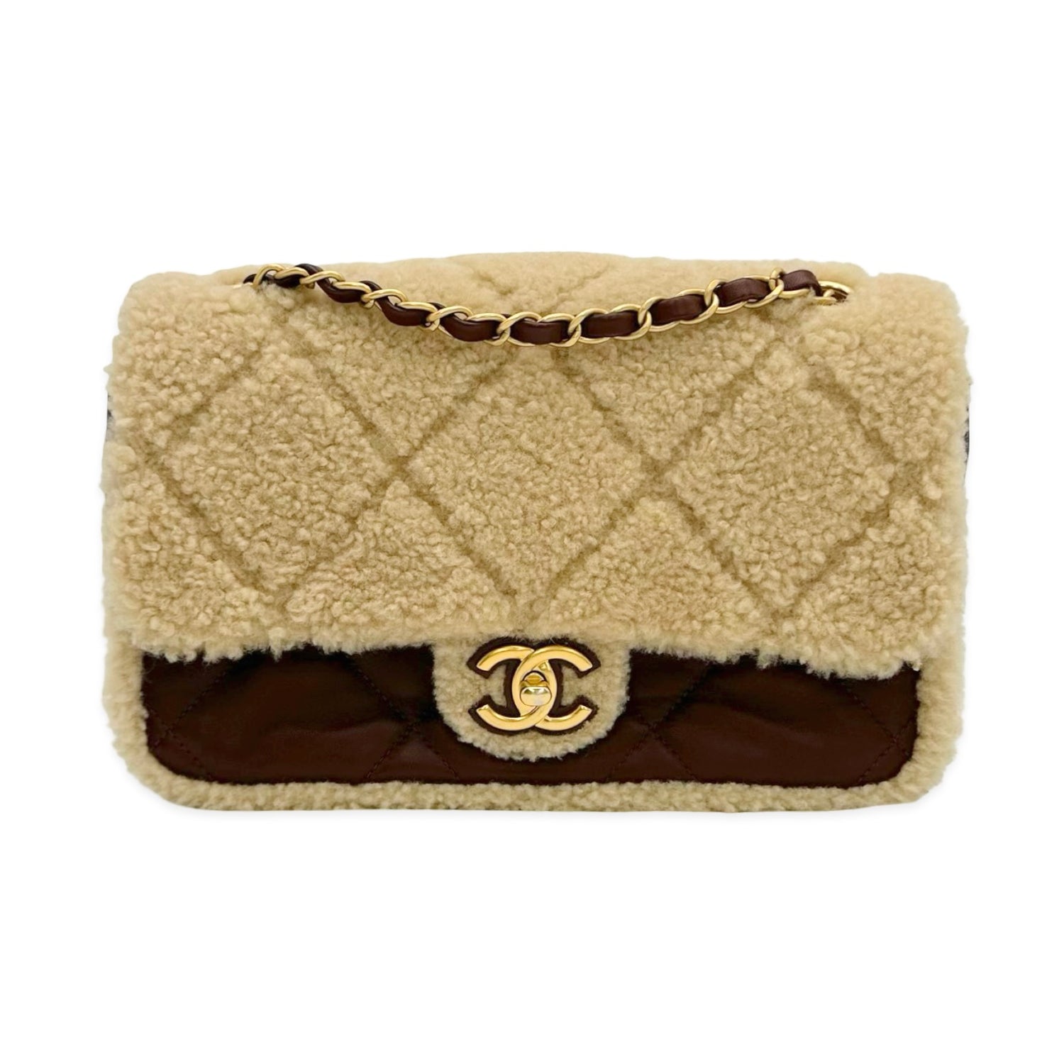 Quilted Shearling Lambskin Furry Coco Flap Bag