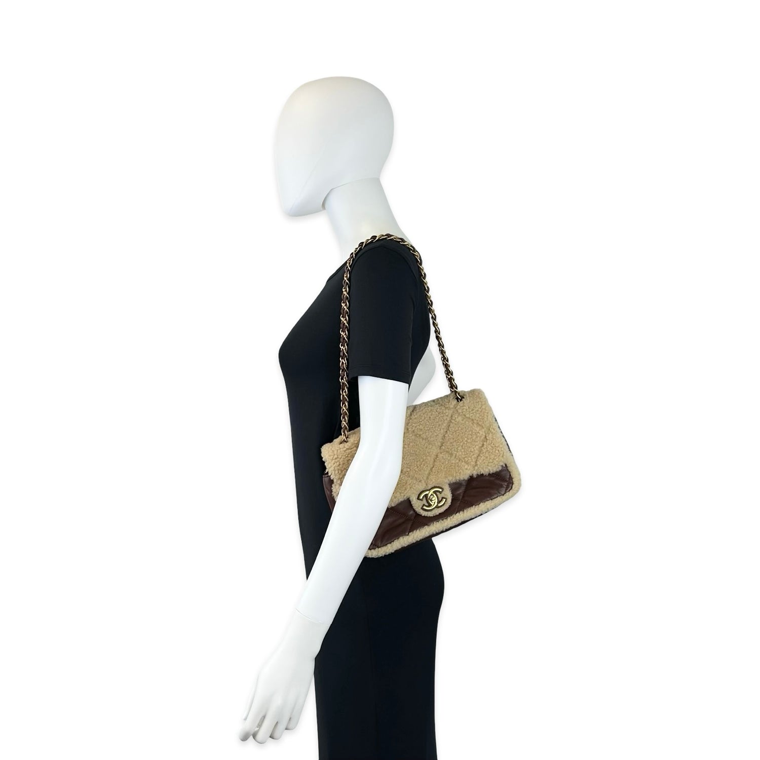 Quilted Shearling Lambskin Furry Coco Flap Bag