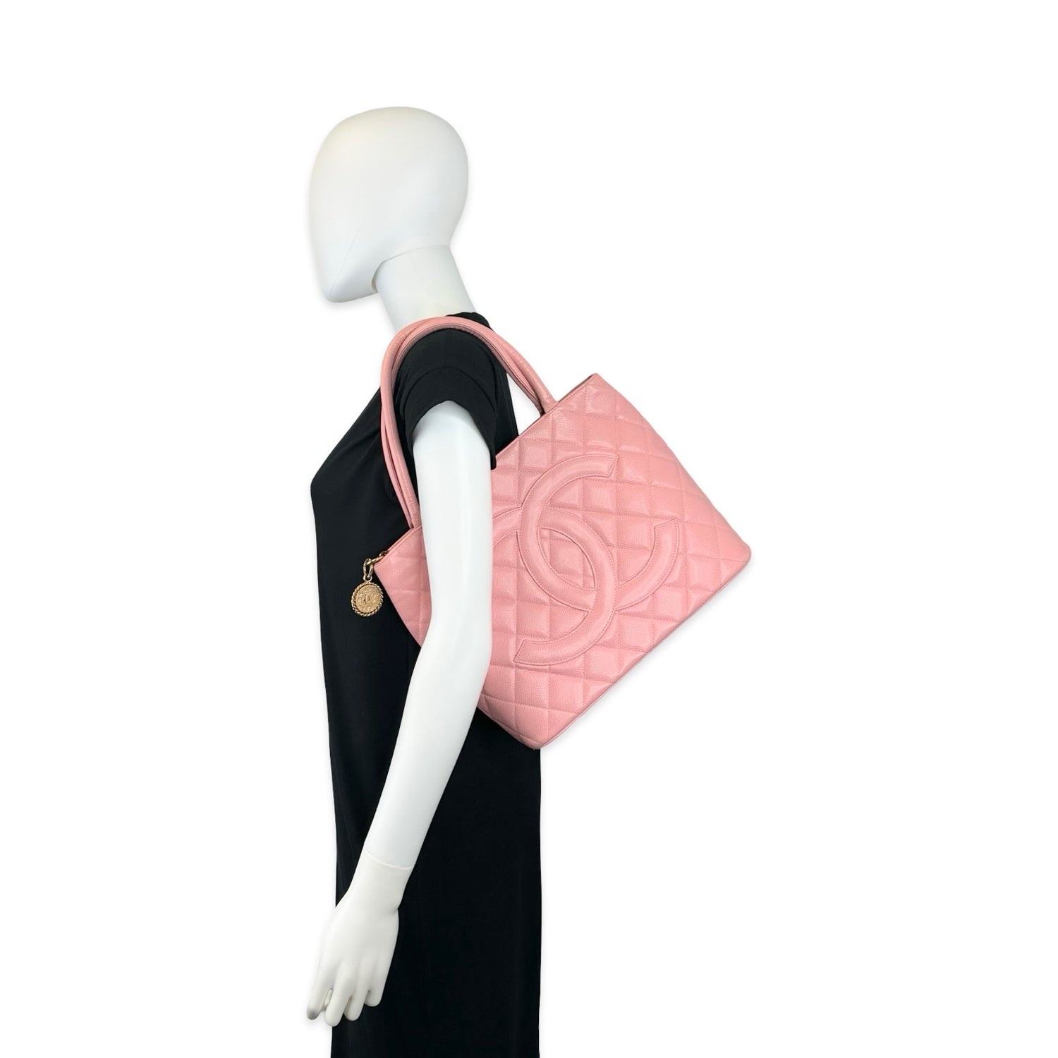 Chanel Quilted Caviar Medallion CC Tote