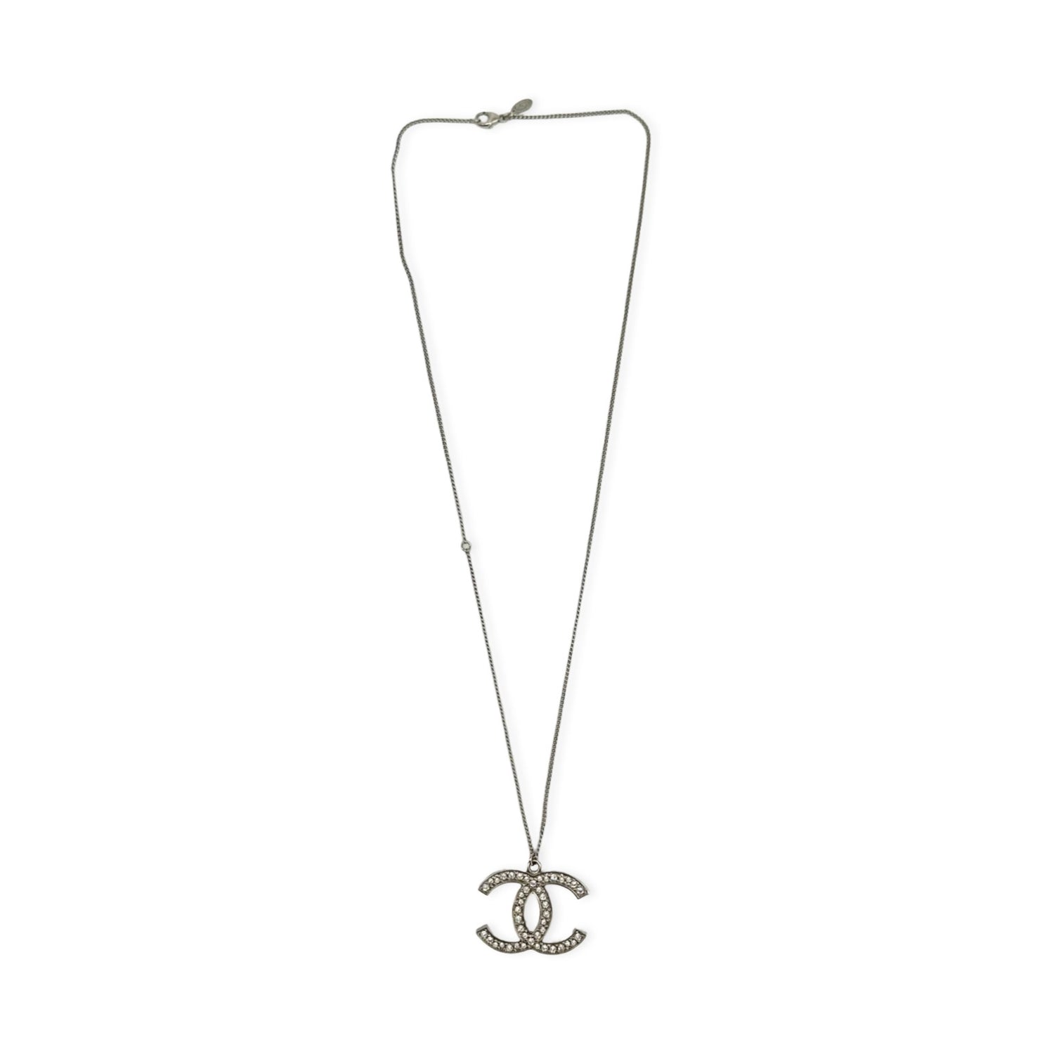 Crystal CC Long Pendant Necklace