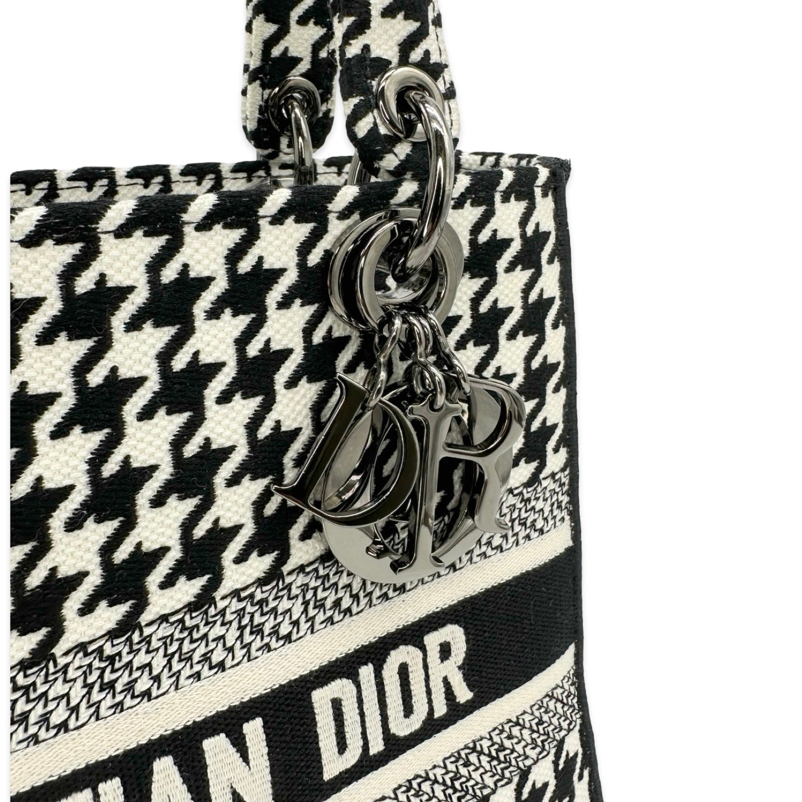 ディディモス ディディタイ Houndstooth Christian Dior Houndstooth Canvas Medium Lady D-Lite