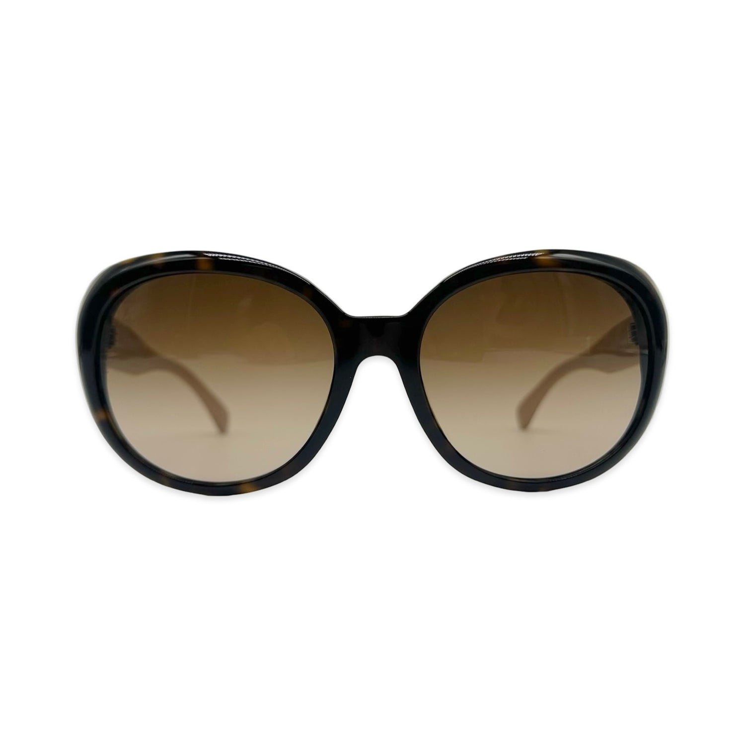 Tortoiseshell Gradient Rounded Oversized Sunglasses