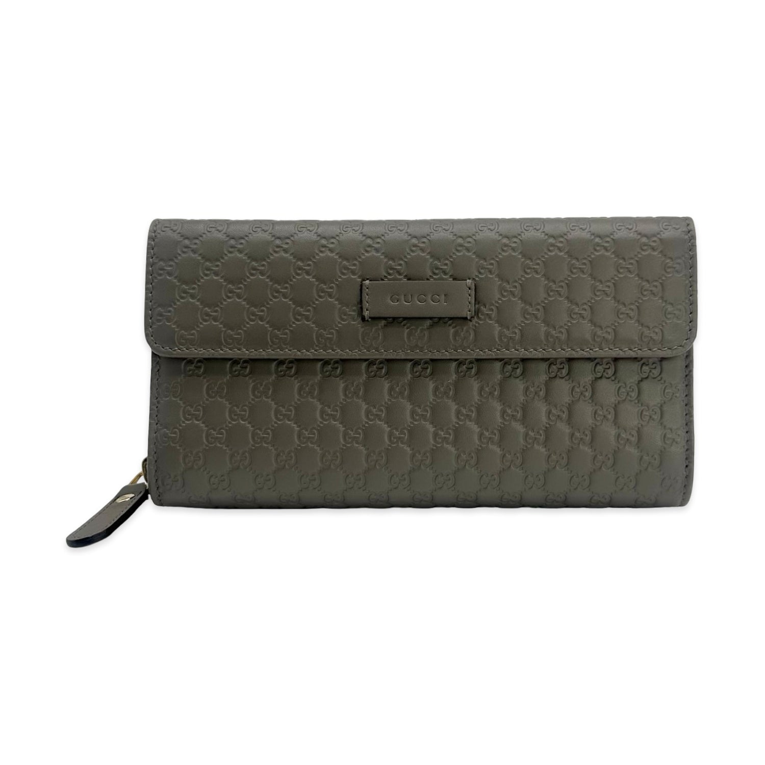 Gucci Microguccisima Double Zip/ Snap Long Wallet