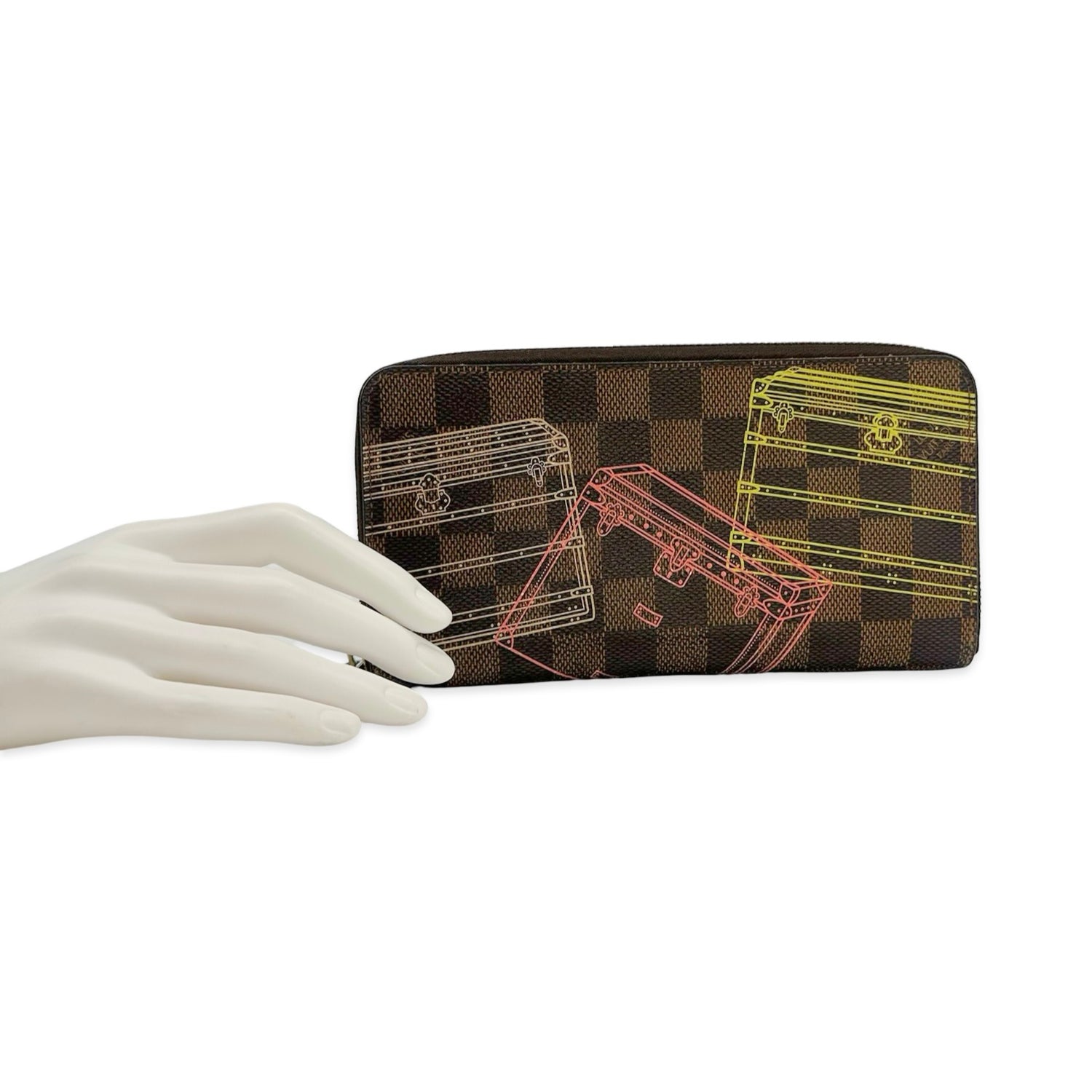 Louis Vuitton Damier Ebene Illustration Zippy Wallet