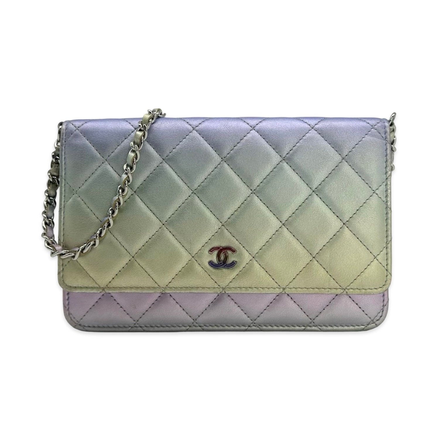 Chanel Quilted Lambskin Iridescent Wallet on a Chain