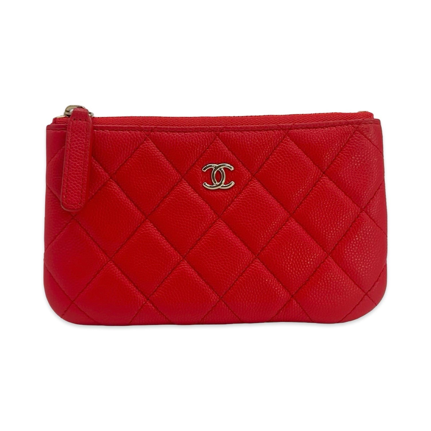 Chanel Quilted Caviar Small Zip Pouch O Case