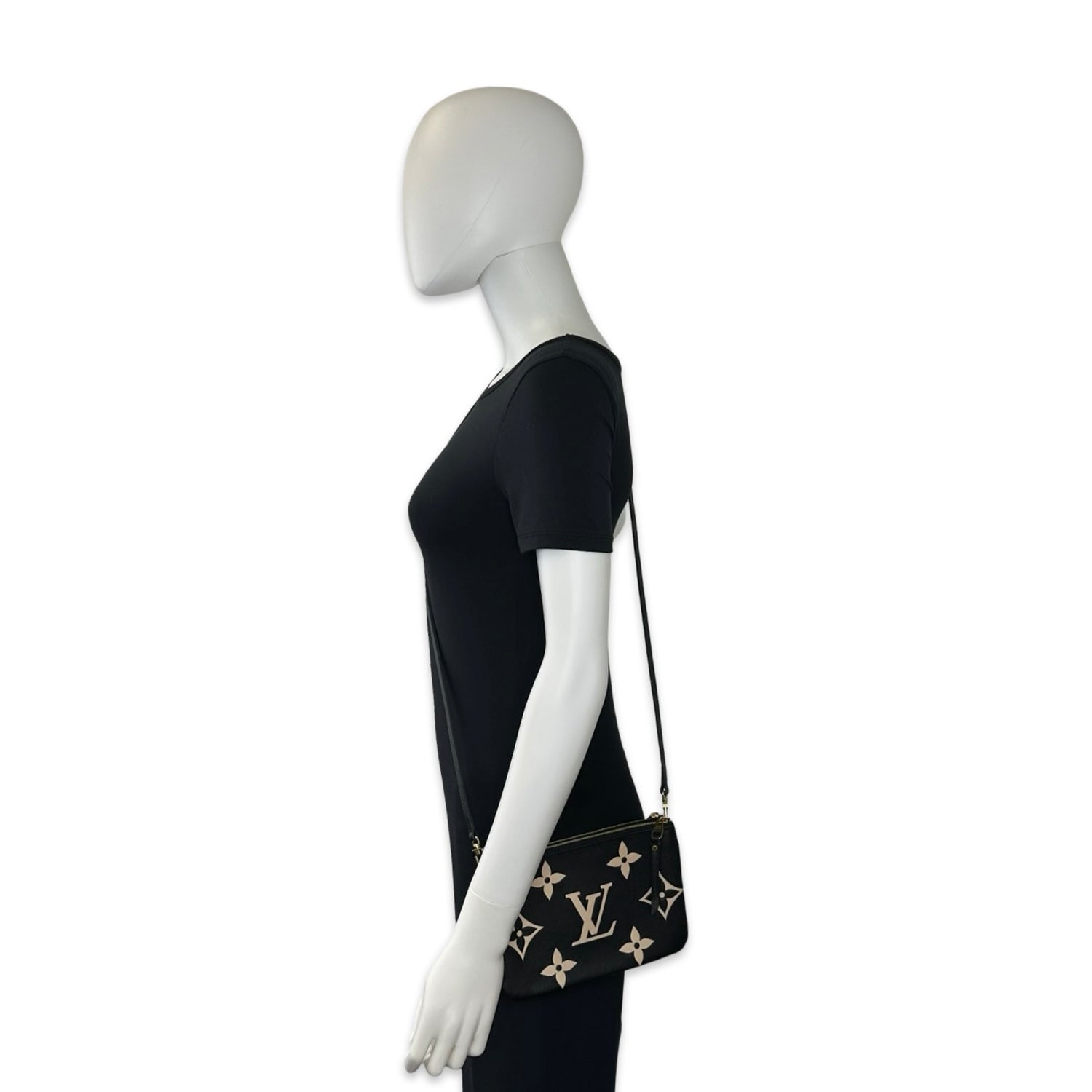 Louis Vuitton Monogram Empreinte Bicolor Double Zip Pochette
