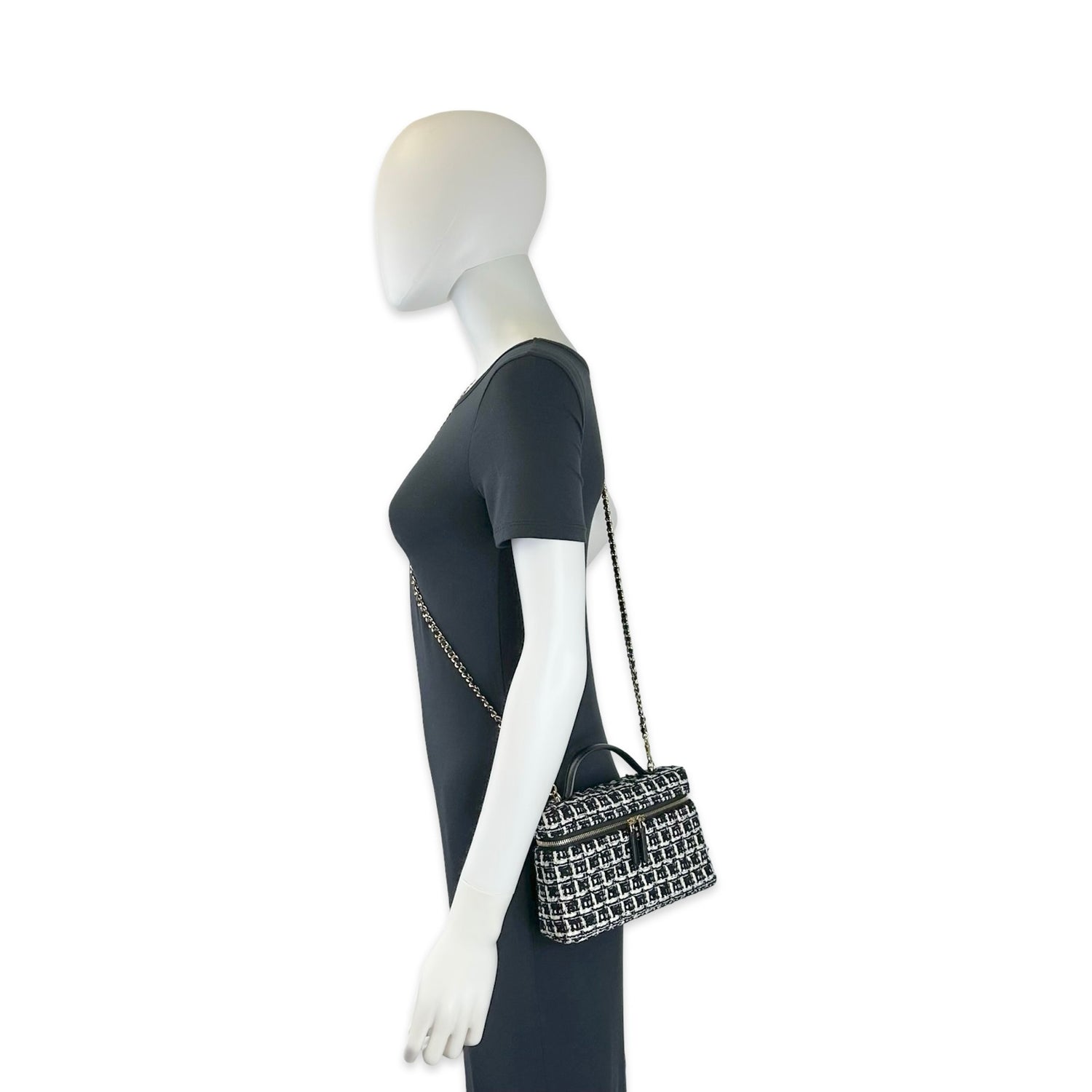 Chanel Quilted Tweed Slim Vanity