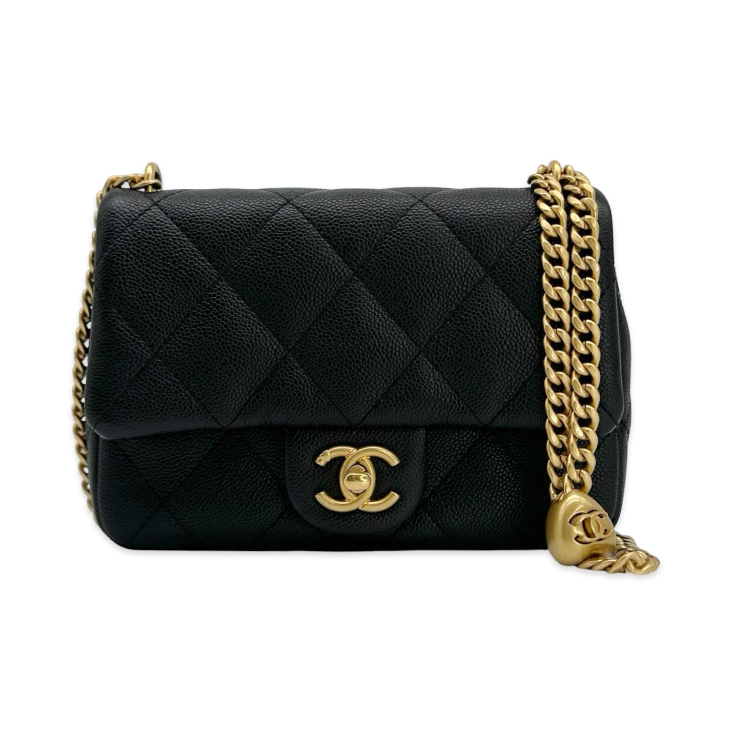 Chanel Quilted Caviar Sweetheart Crush Small Flap Bag