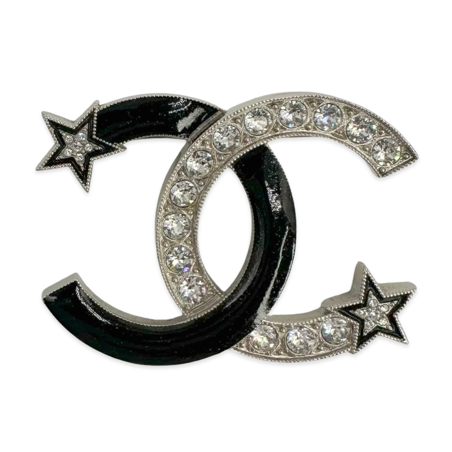 Chanel Crystal CC Enamel Star Brooch